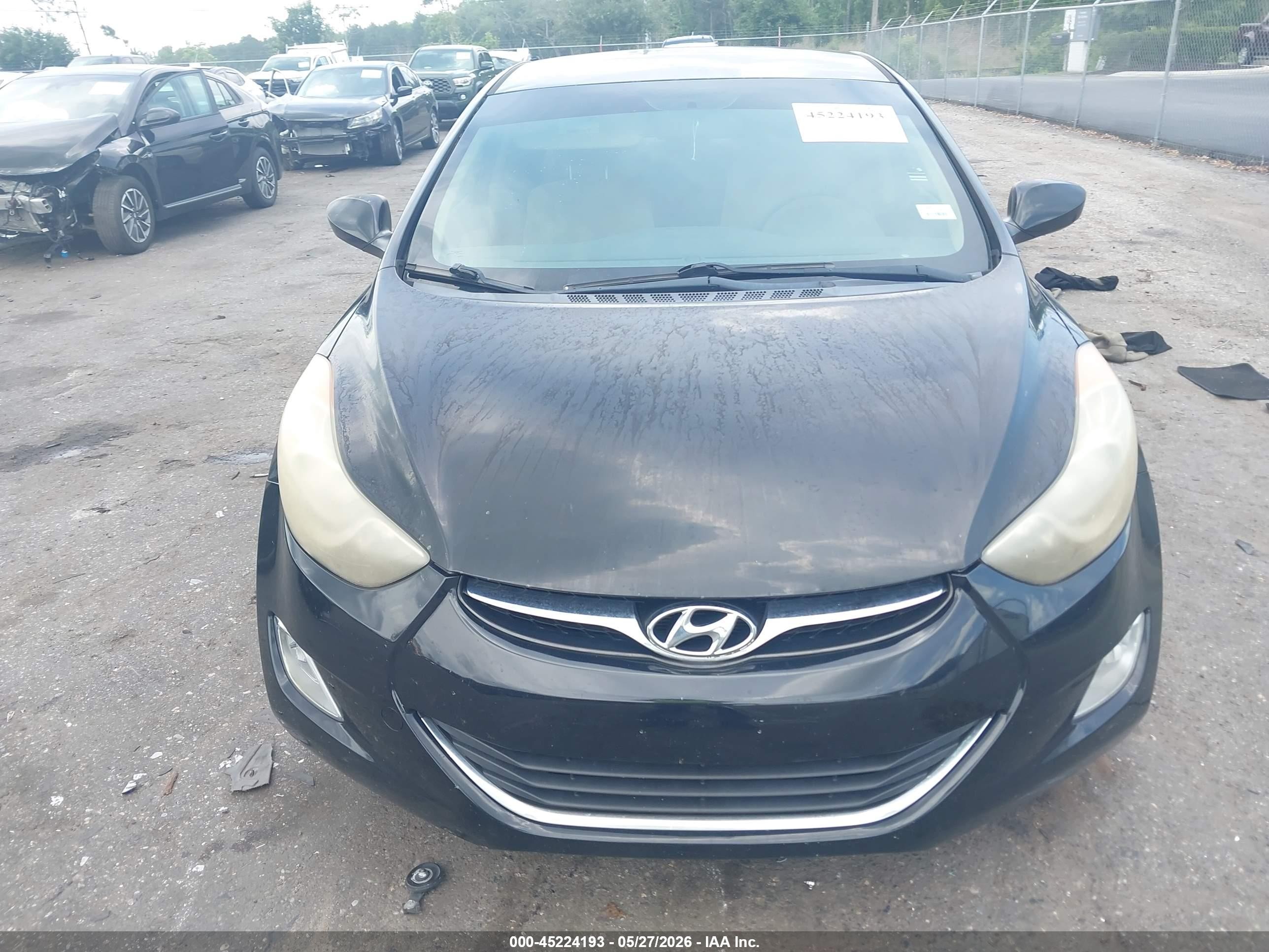 2013 Hyundai Elantra Gls Black vin: KMHDH4AE1DU759973