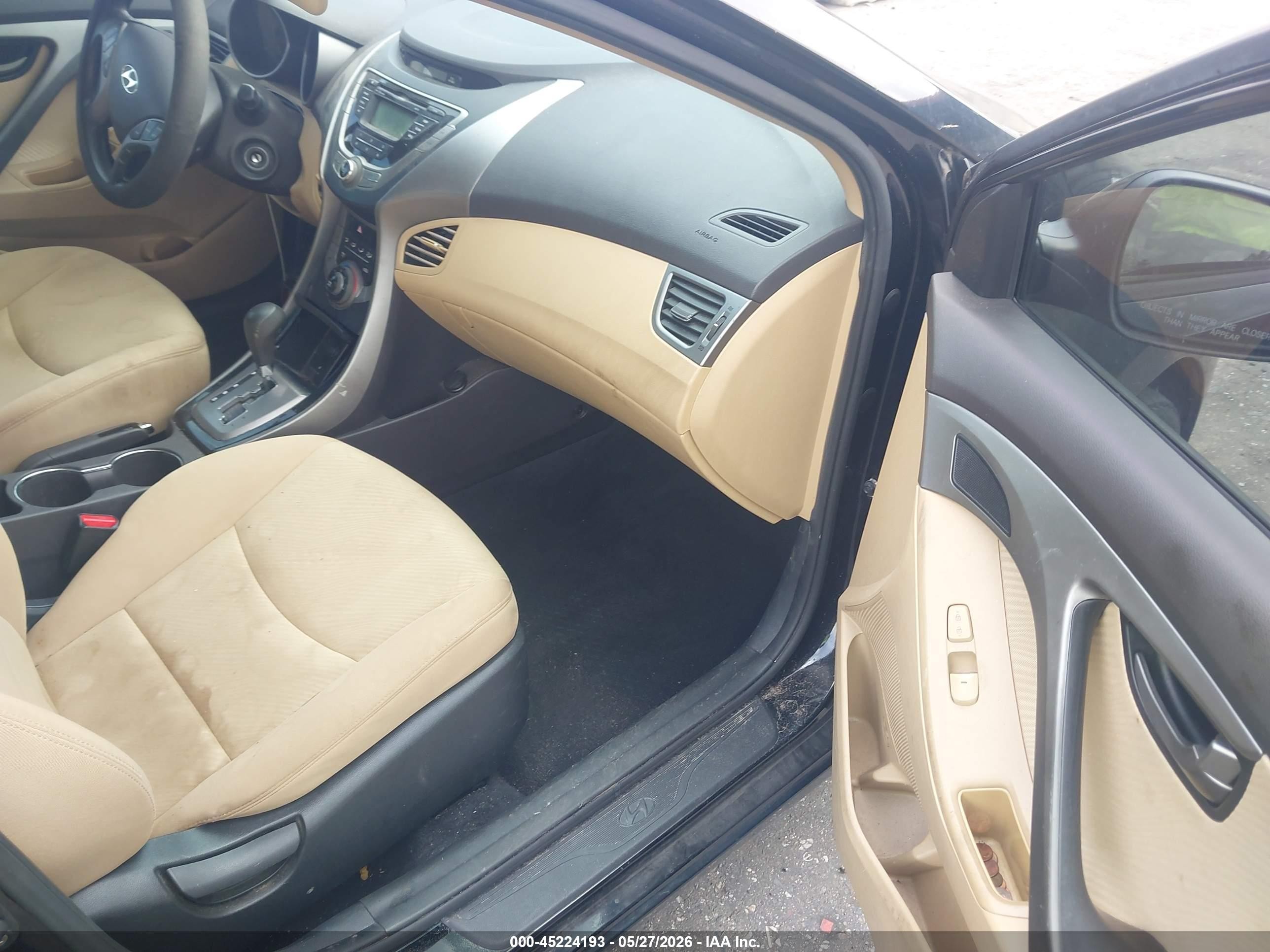 2013 Hyundai Elantra Gls Black vin: KMHDH4AE1DU759973