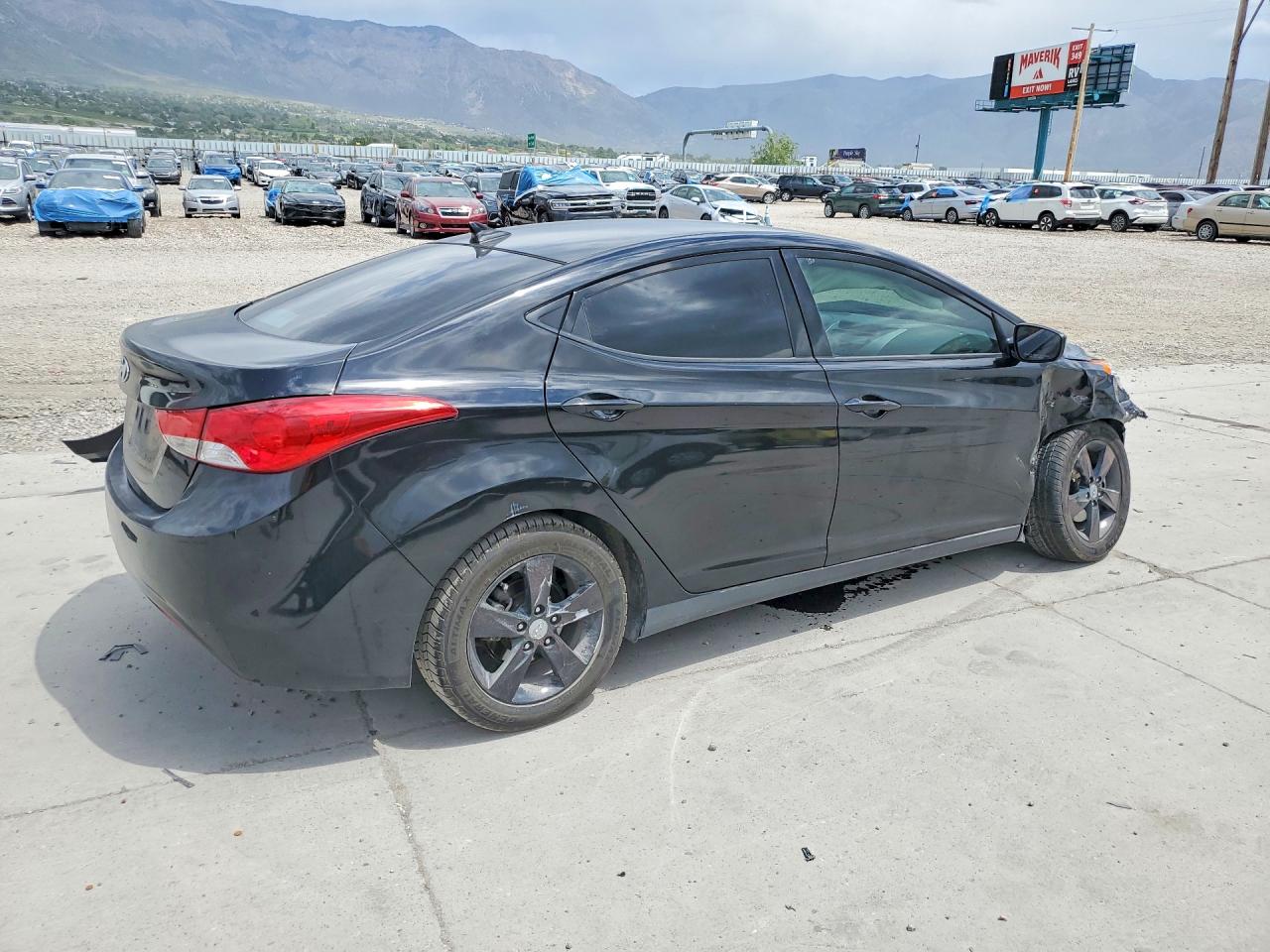 2013 Hyundai Elantra Gls Black vin: KMHDH4AE1DU773193