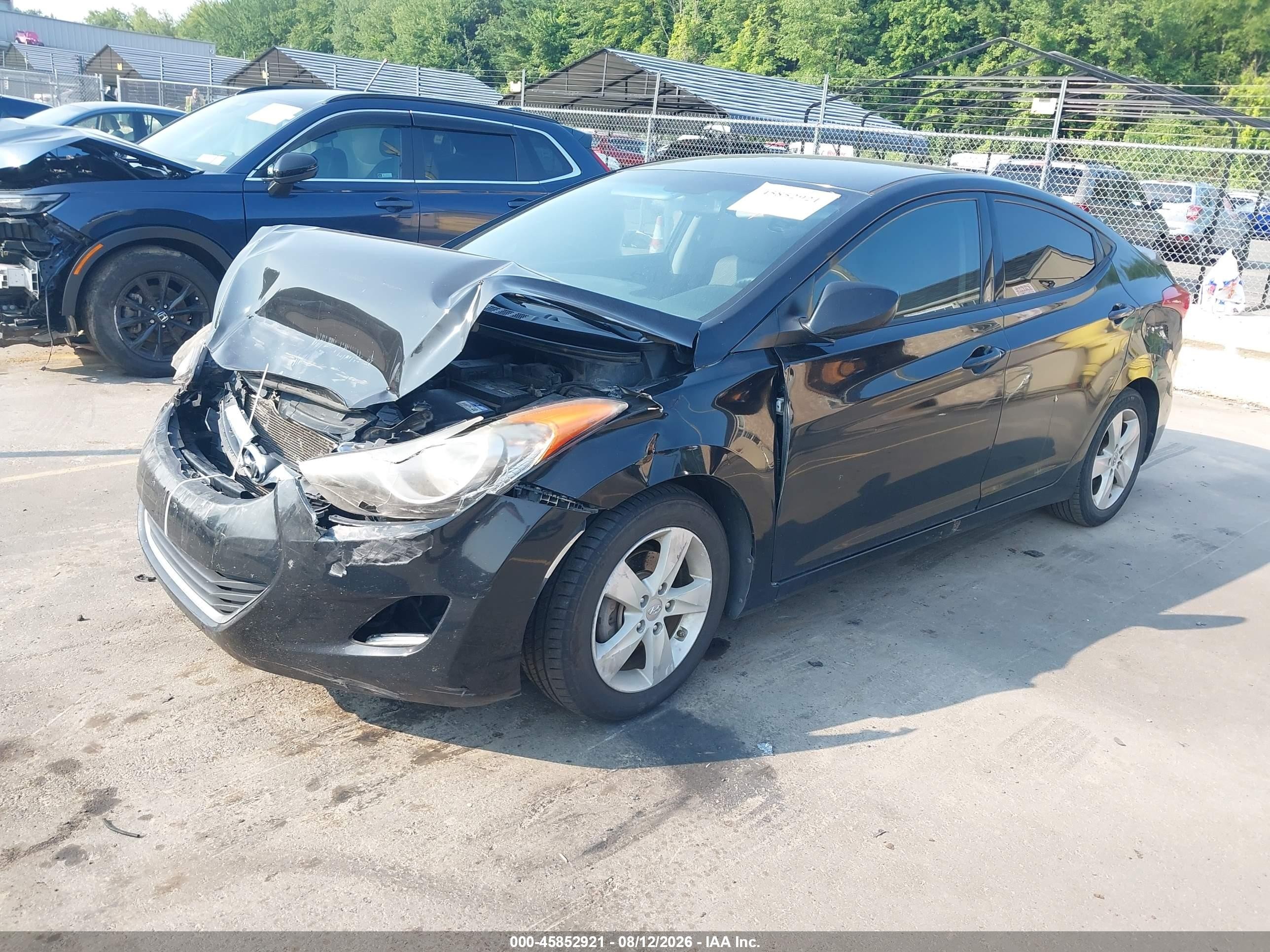 2013 Hyundai Elantra Gls Black vin: KMHDH4AE1DU792651