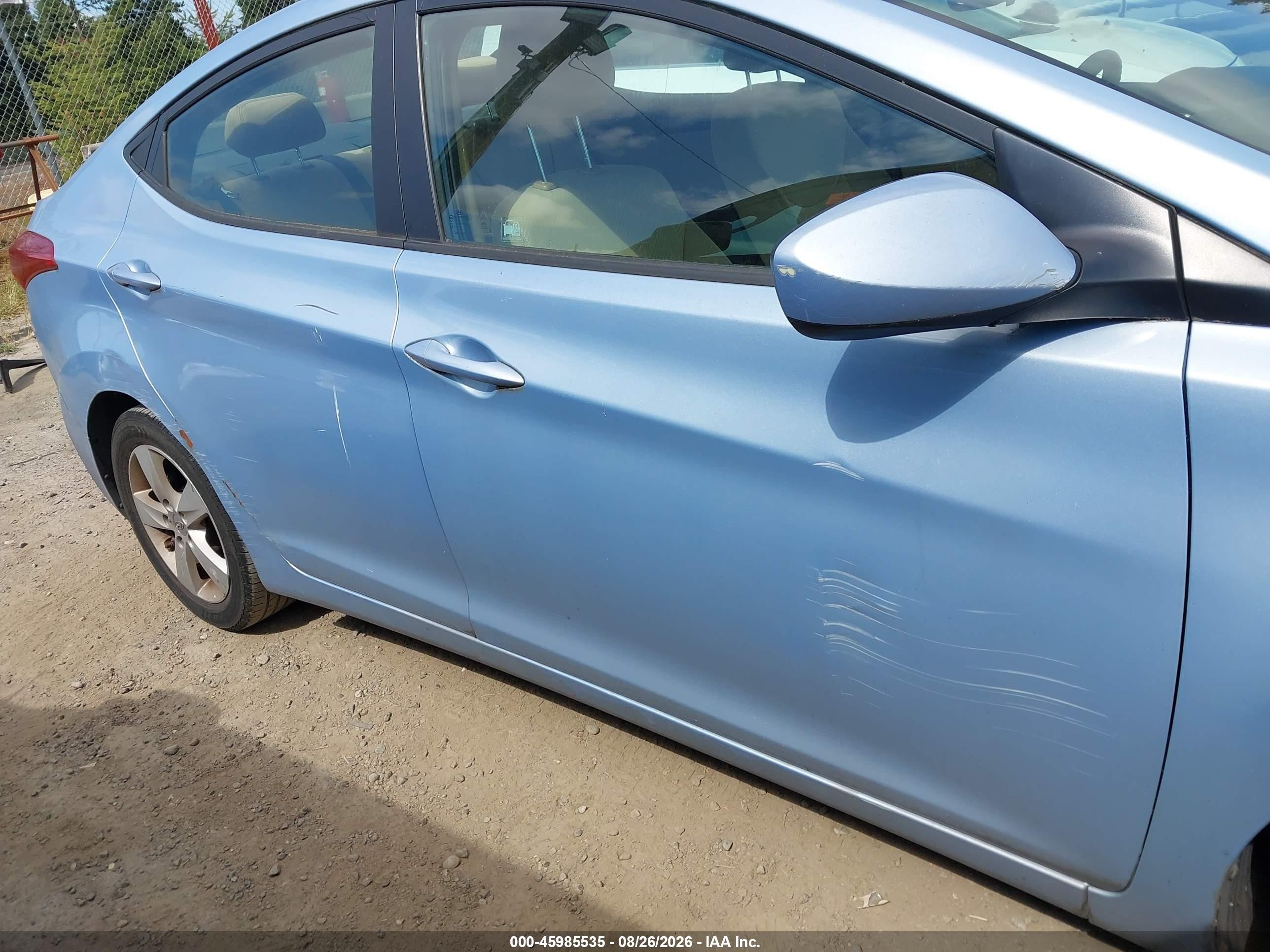 2013 Hyundai Elantra Gls Light Blue vin: KMHDH4AE1DU798952