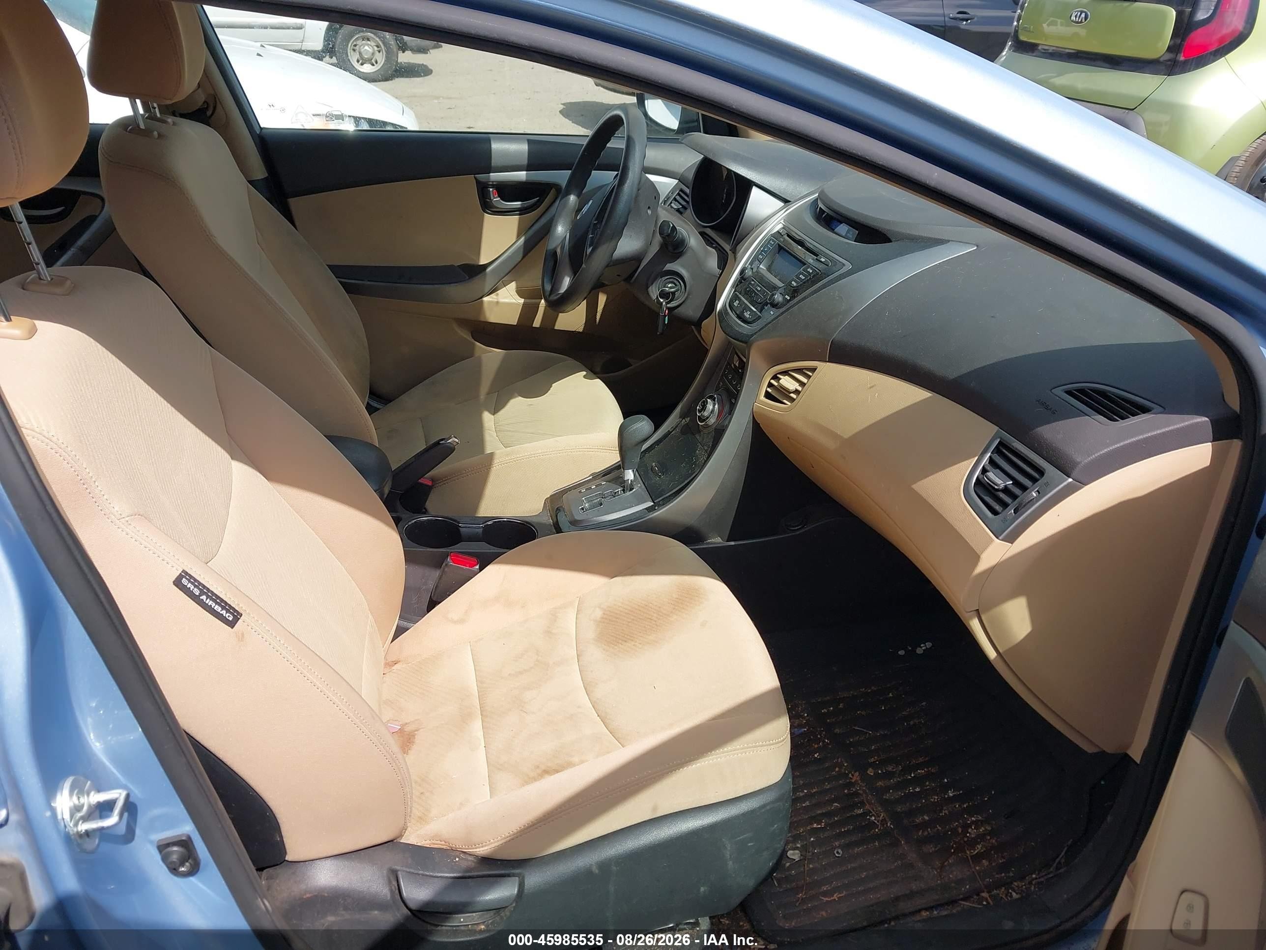 2013 Hyundai Elantra Gls Light Blue vin: KMHDH4AE1DU798952