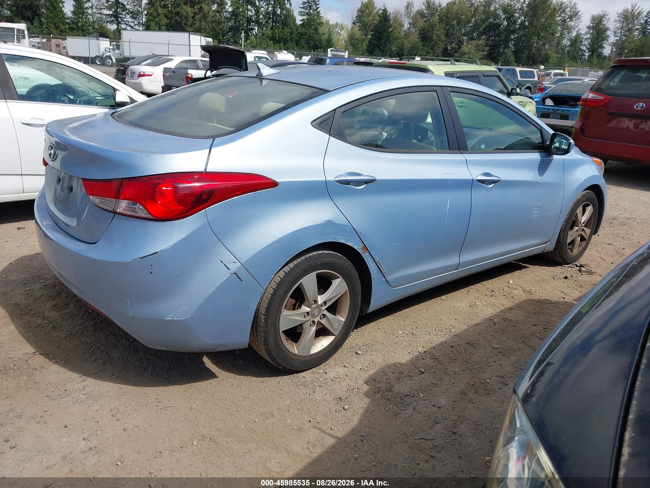 2013 Hyundai Elantra Gls Light Blue vin: KMHDH4AE1DU798952