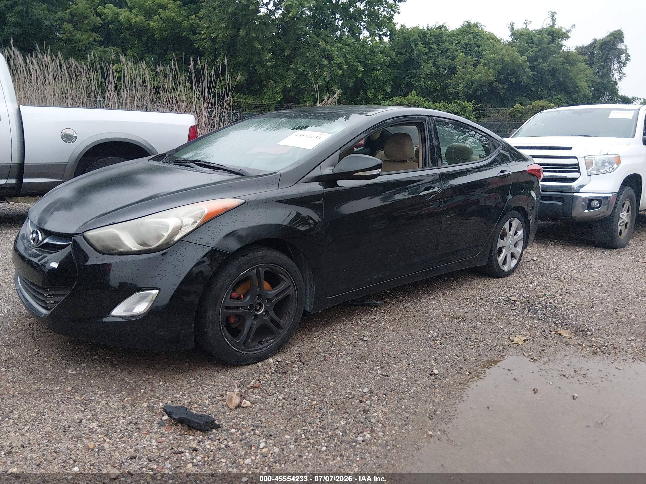 2013 Hyundai Elantra Limited Black vin: KMHDH4AE1DU871818