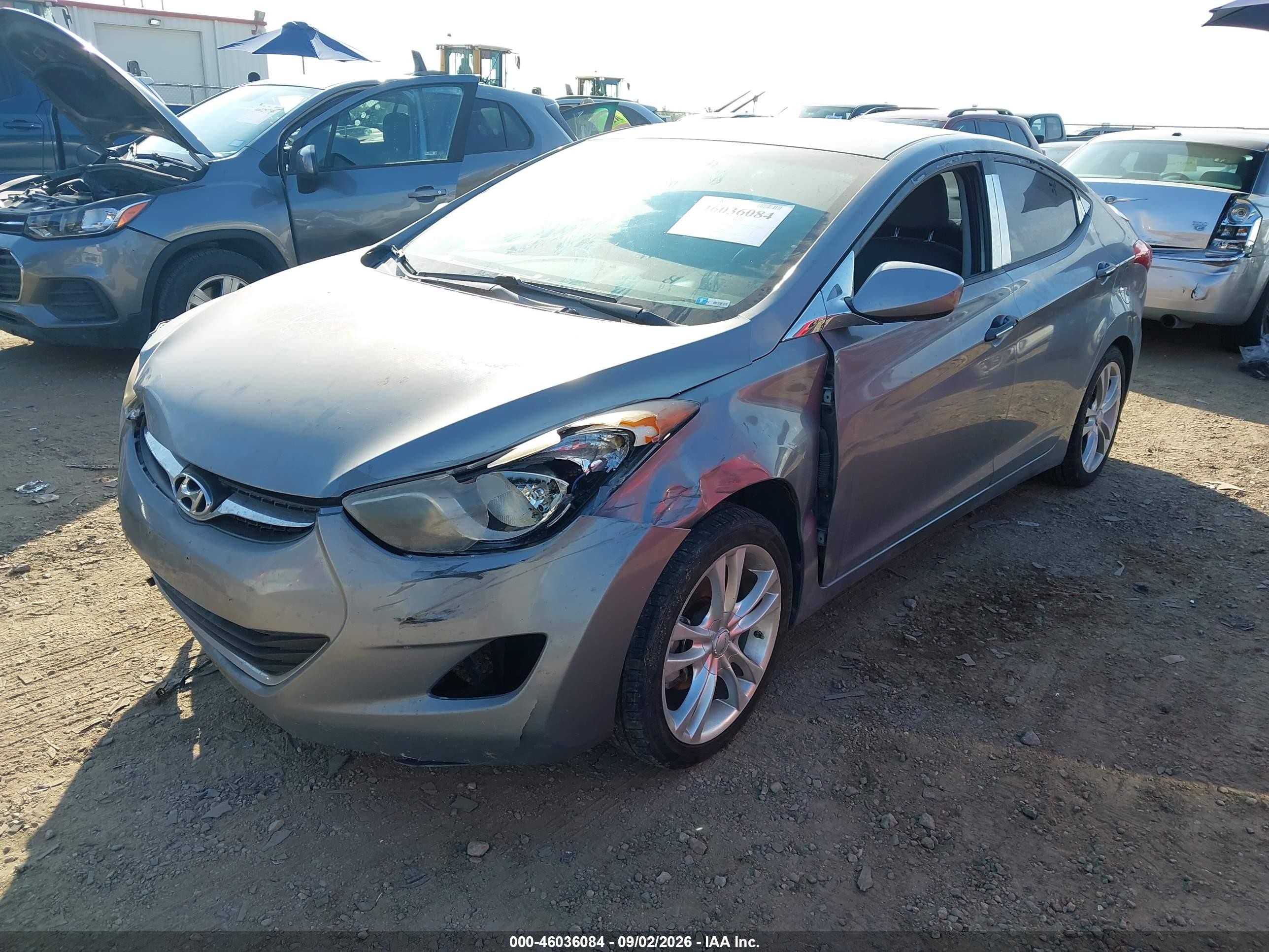 2013 Hyundai Elantra Gls Gray vin: KMHDH4AE1DU903439