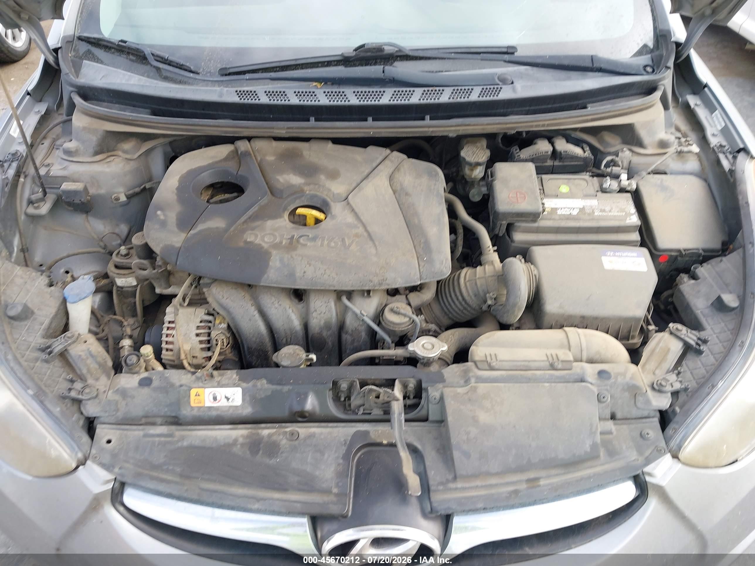 2013 Hyundai Elantra Gls Gray vin: KMHDH4AE1DU938966