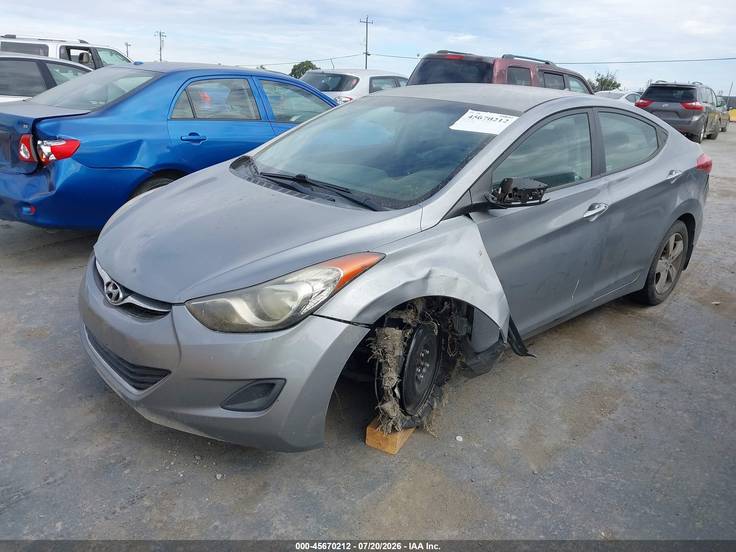2013 Hyundai Elantra Gls Gray vin: KMHDH4AE1DU938966