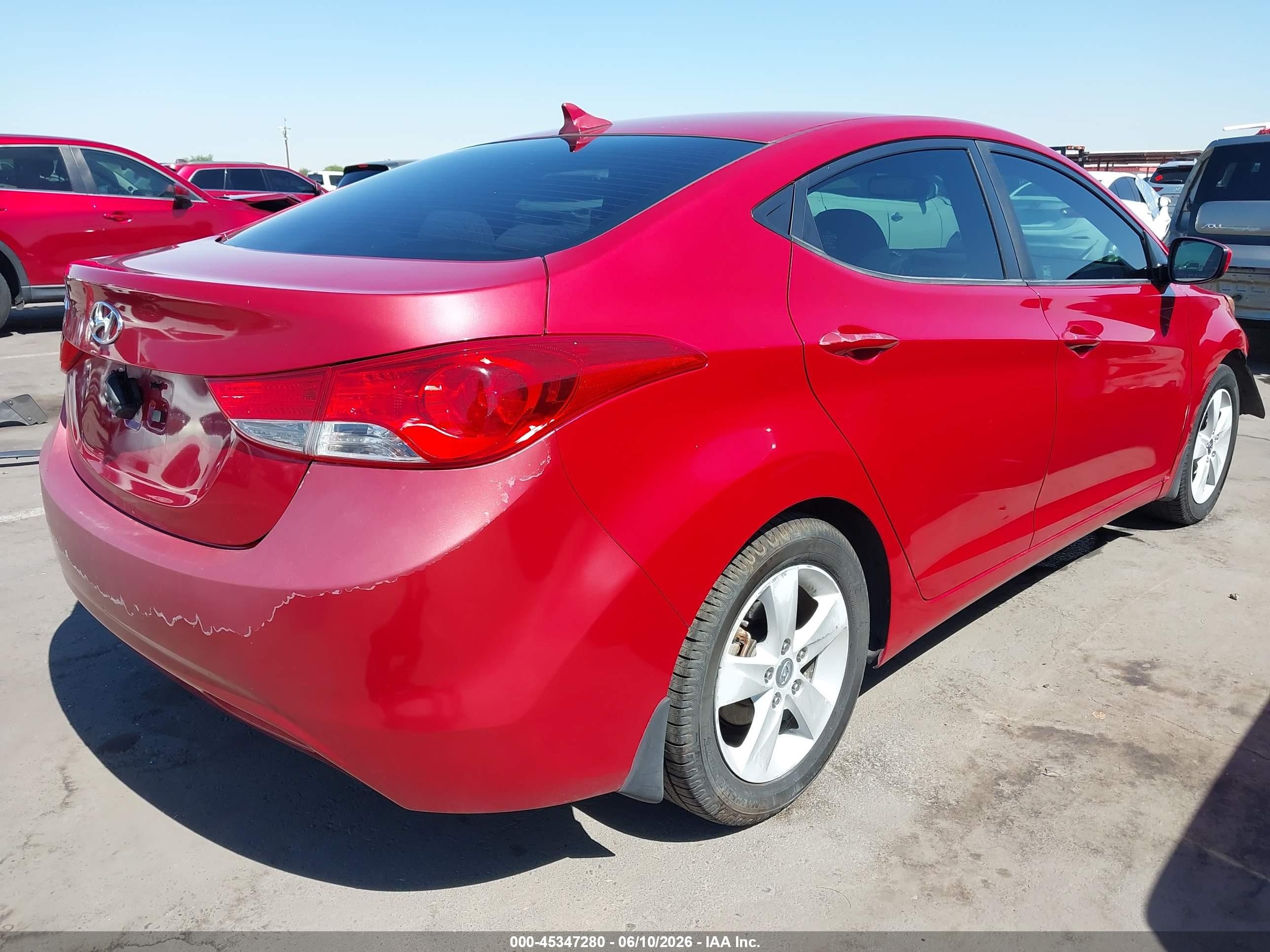 2013 Hyundai Elantra Gls Red vin: KMHDH4AE1DU948008