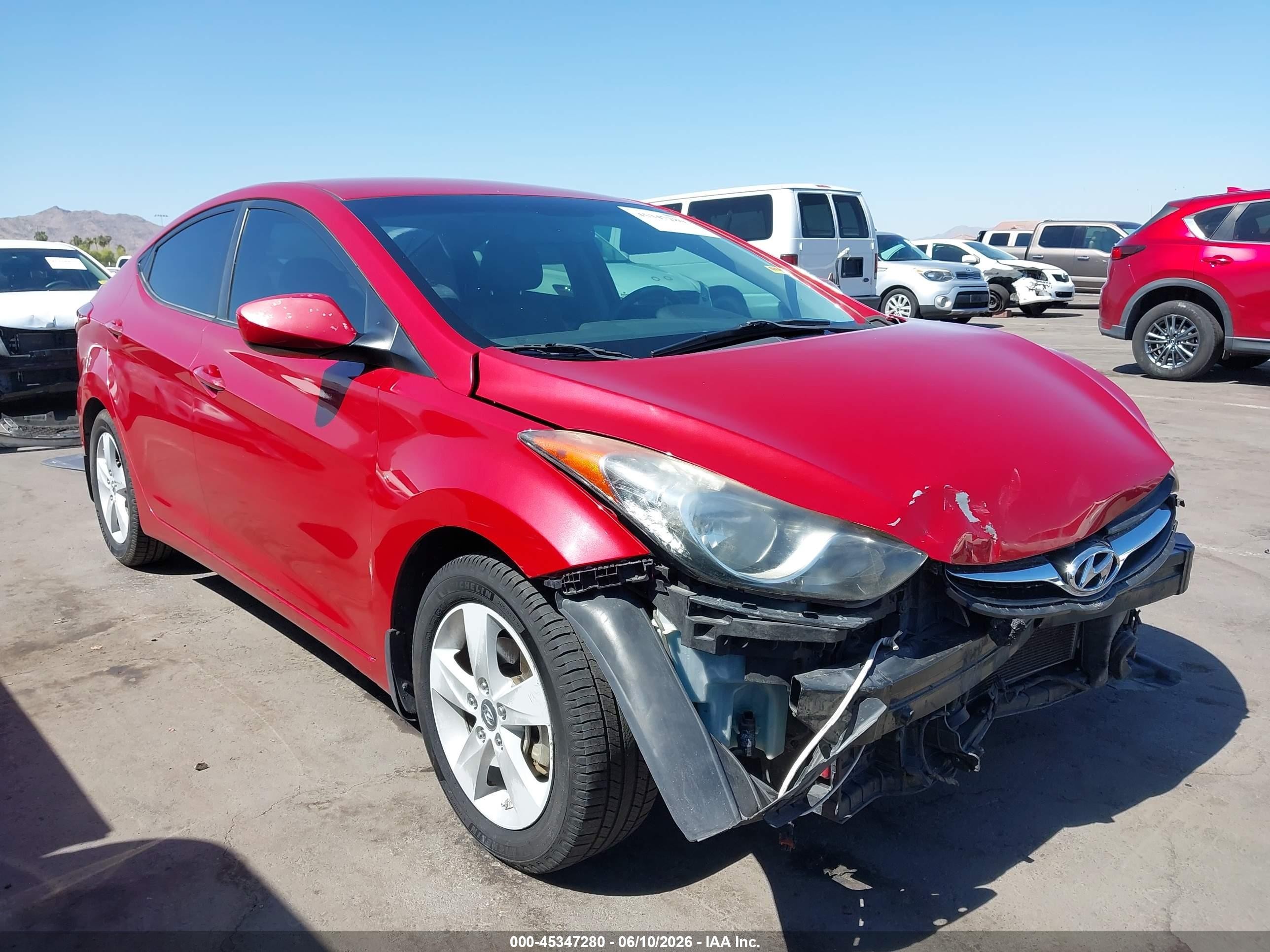 2013 Hyundai Elantra Gls Red vin: KMHDH4AE1DU948008