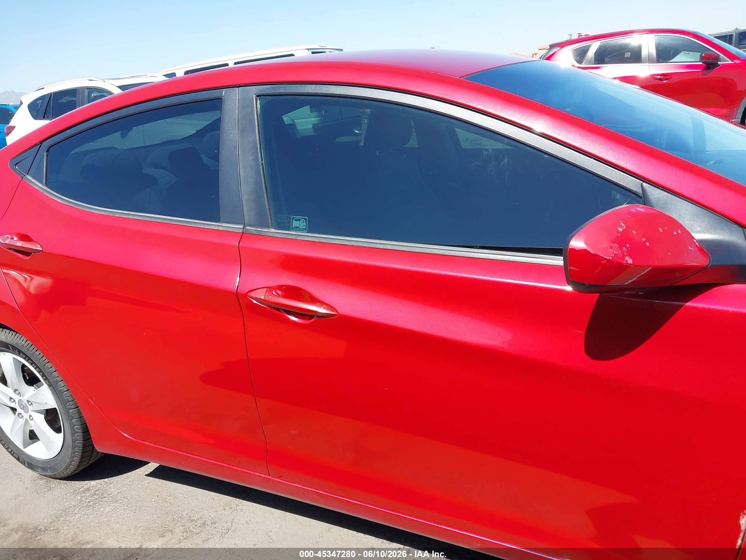 2013 Hyundai Elantra Gls Red vin: KMHDH4AE1DU948008
