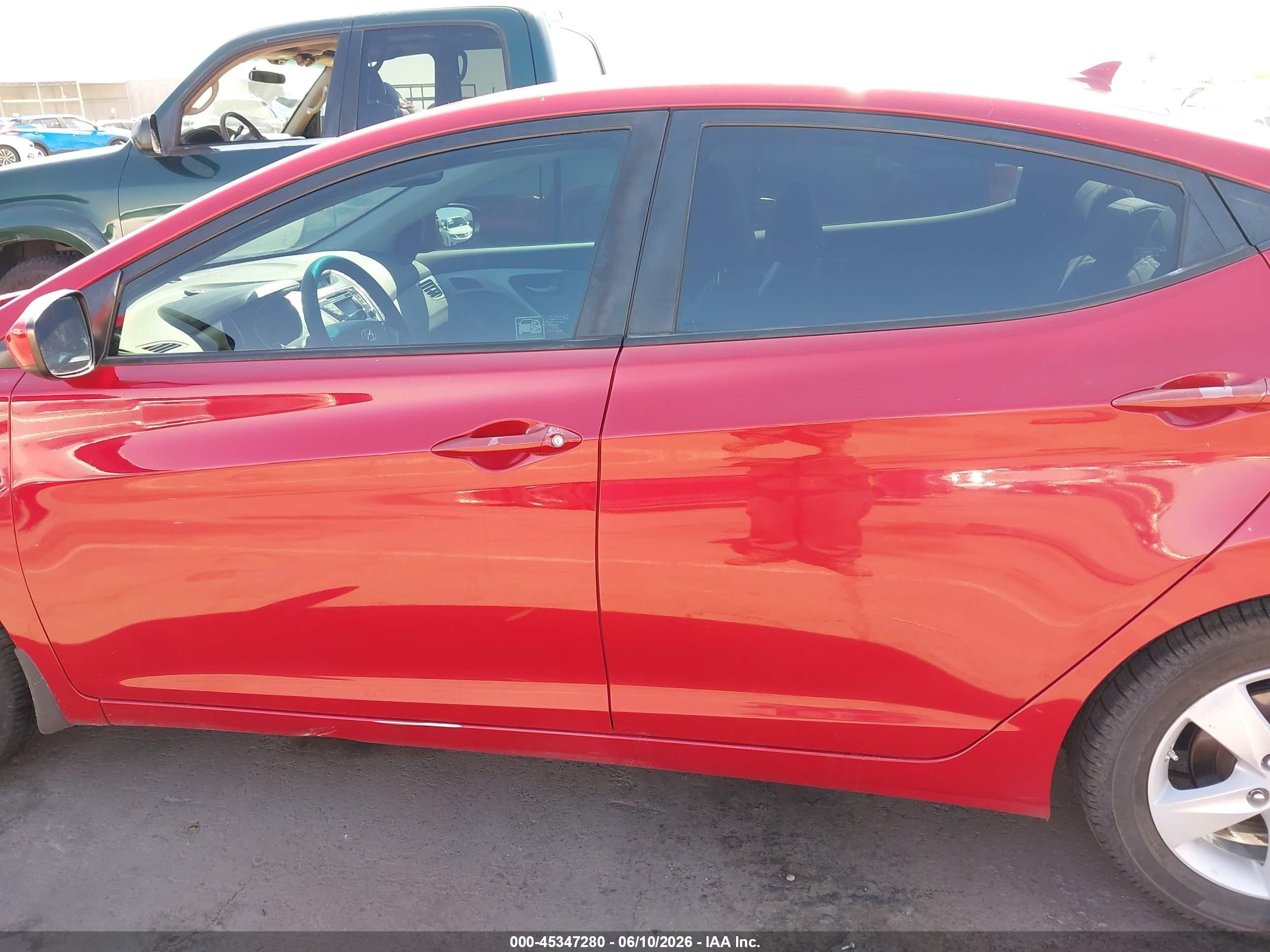 2013 Hyundai Elantra Gls Red vin: KMHDH4AE1DU948008