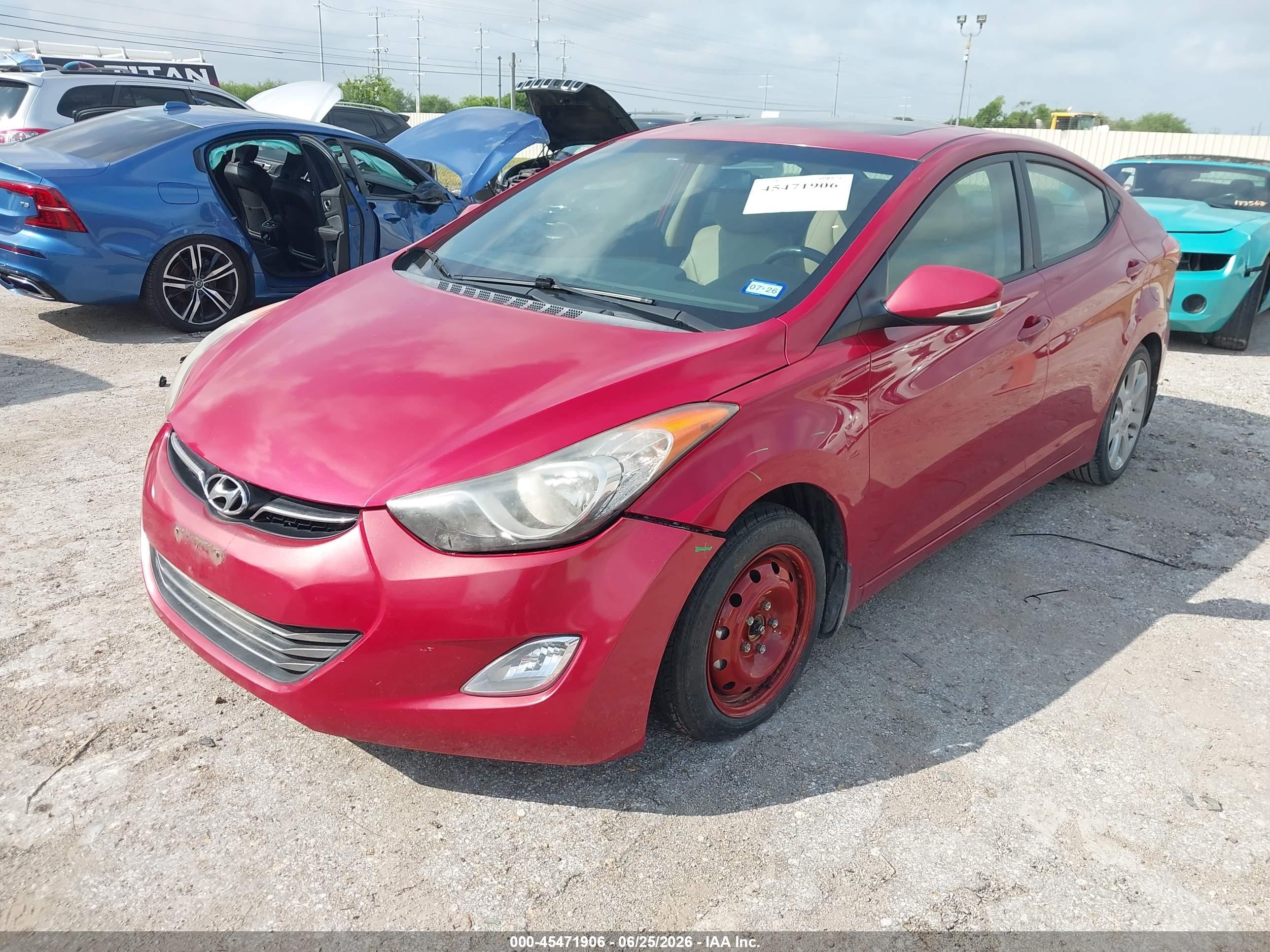 2013 Hyundai Elantra Limited Red vin: KMHDH4AE1DU974088