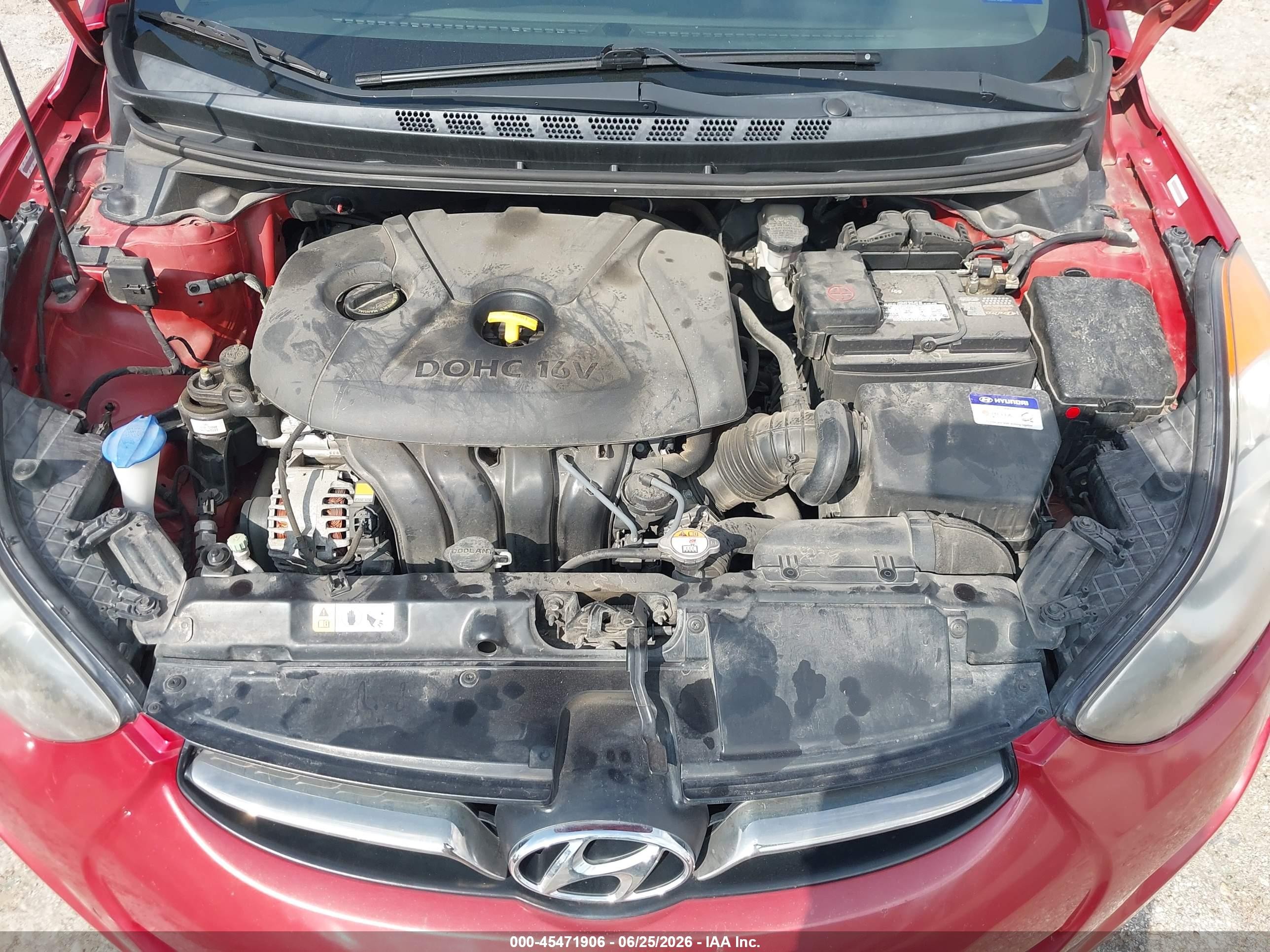 2013 Hyundai Elantra Limited Red vin: KMHDH4AE1DU974088