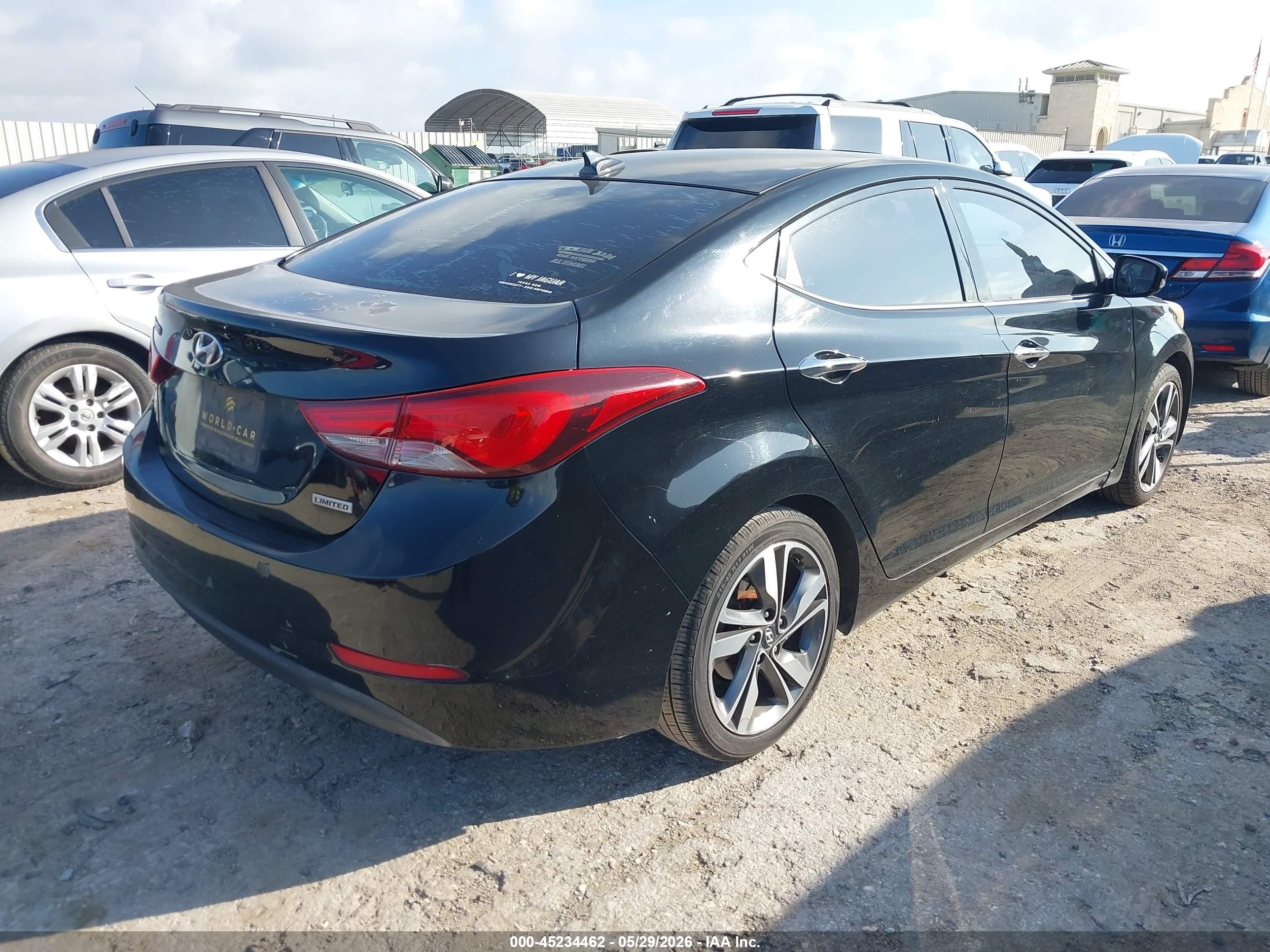 2014 Hyundai Elantra Limited Black vin: KMHDH4AE1EU034648