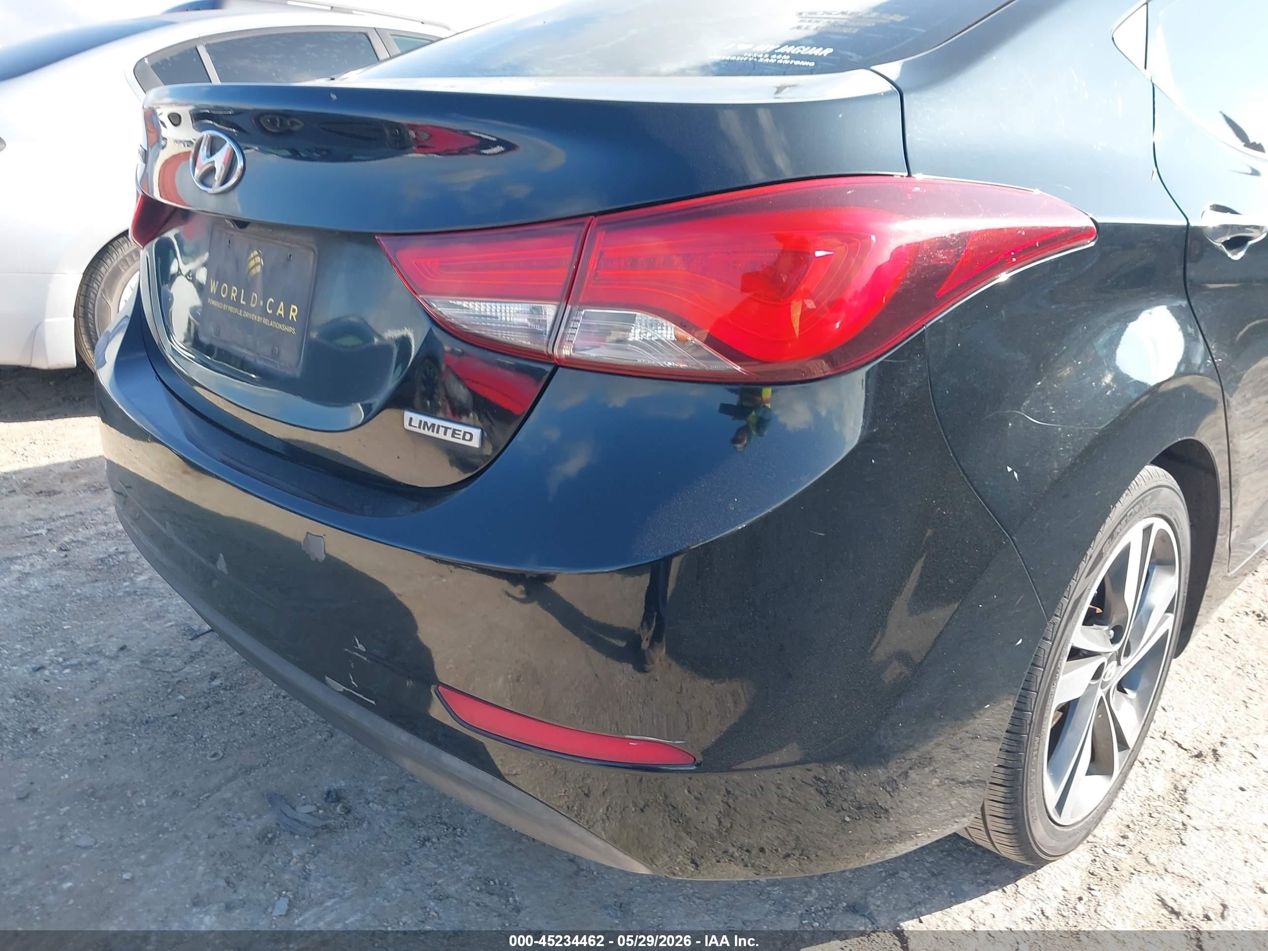2014 Hyundai Elantra Limited Black vin: KMHDH4AE1EU034648
