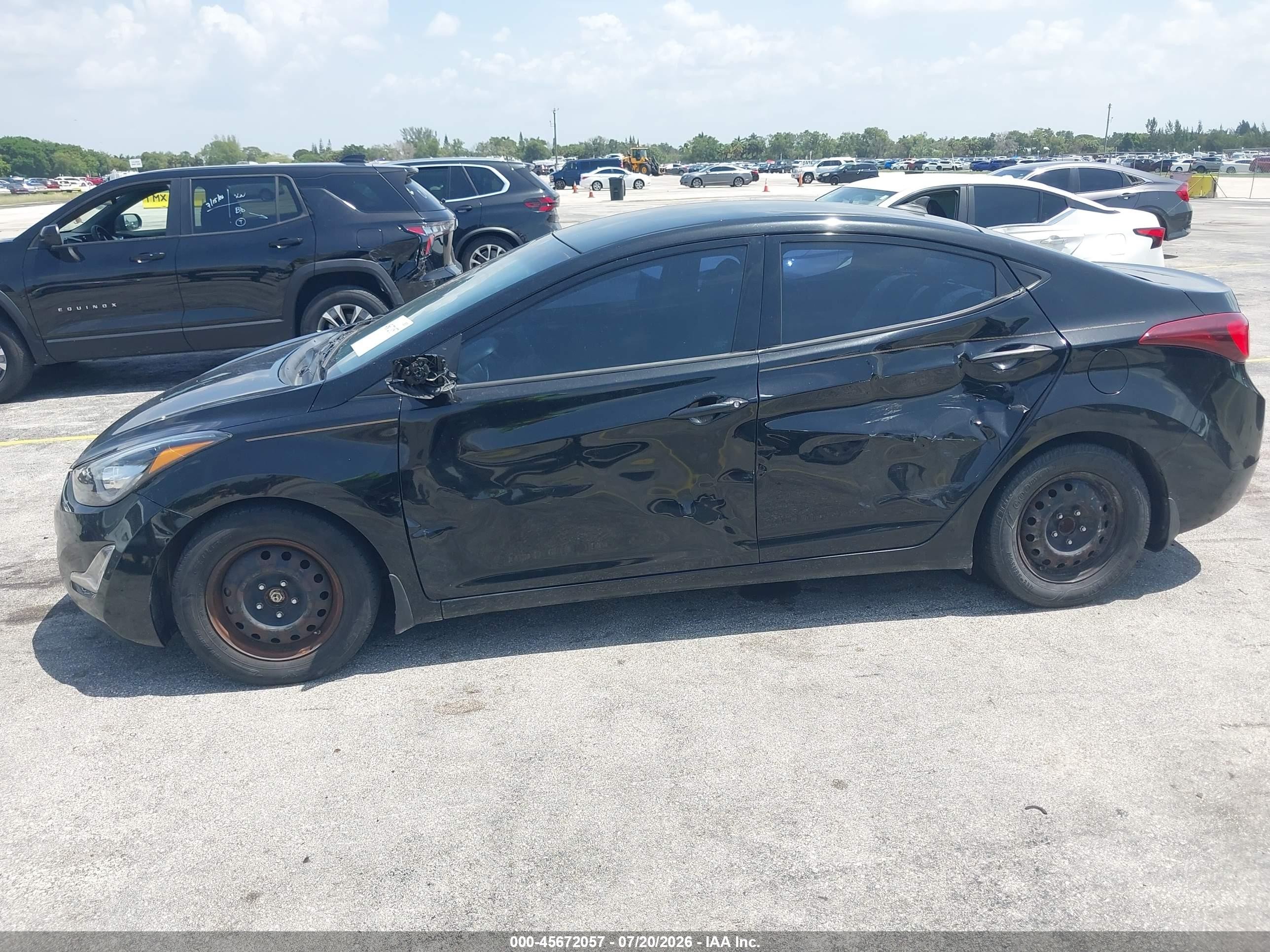 2014 Hyundai Elantra Se Black vin: KMHDH4AE1EU088838