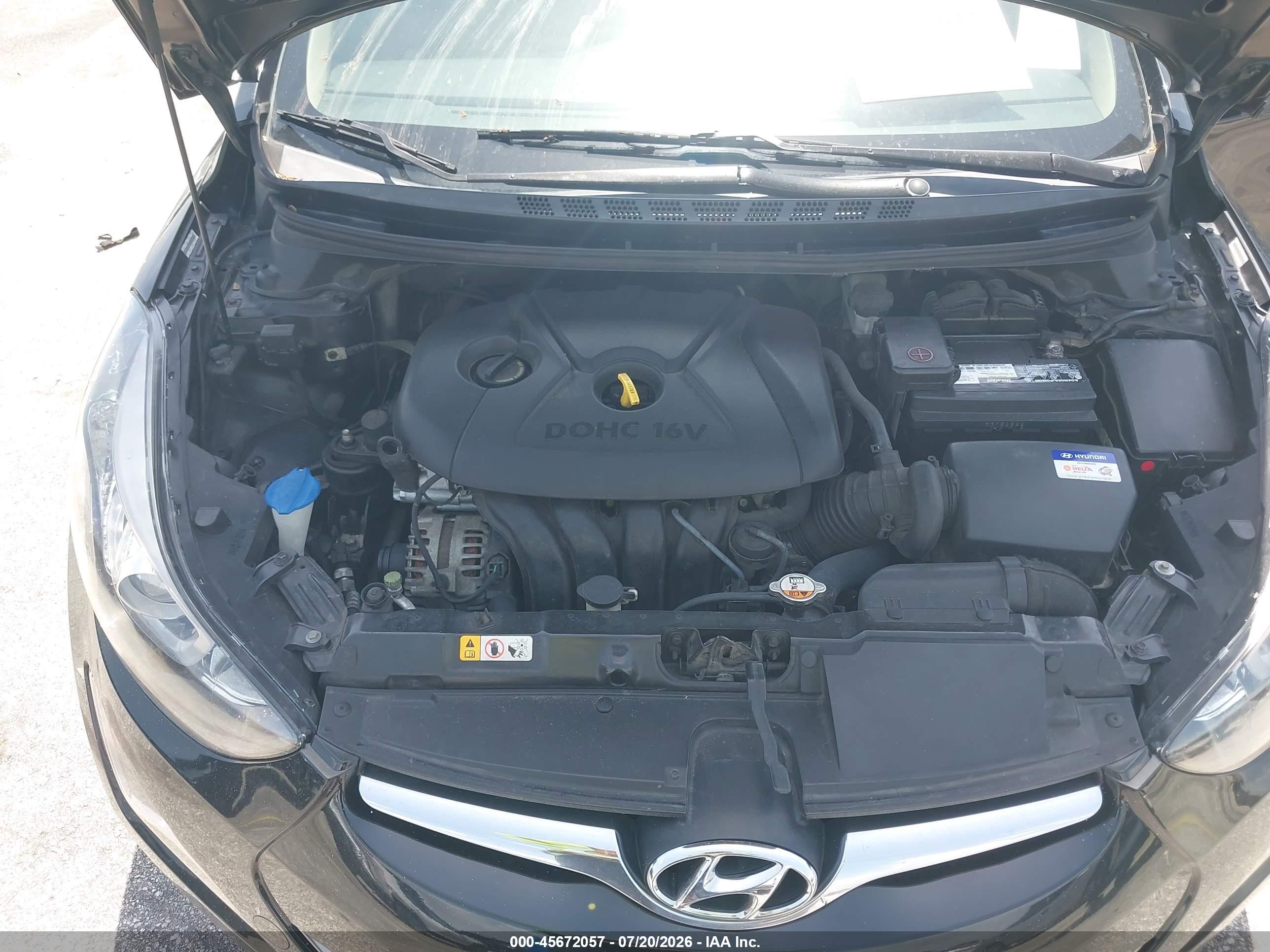2014 Hyundai Elantra Se Black vin: KMHDH4AE1EU088838