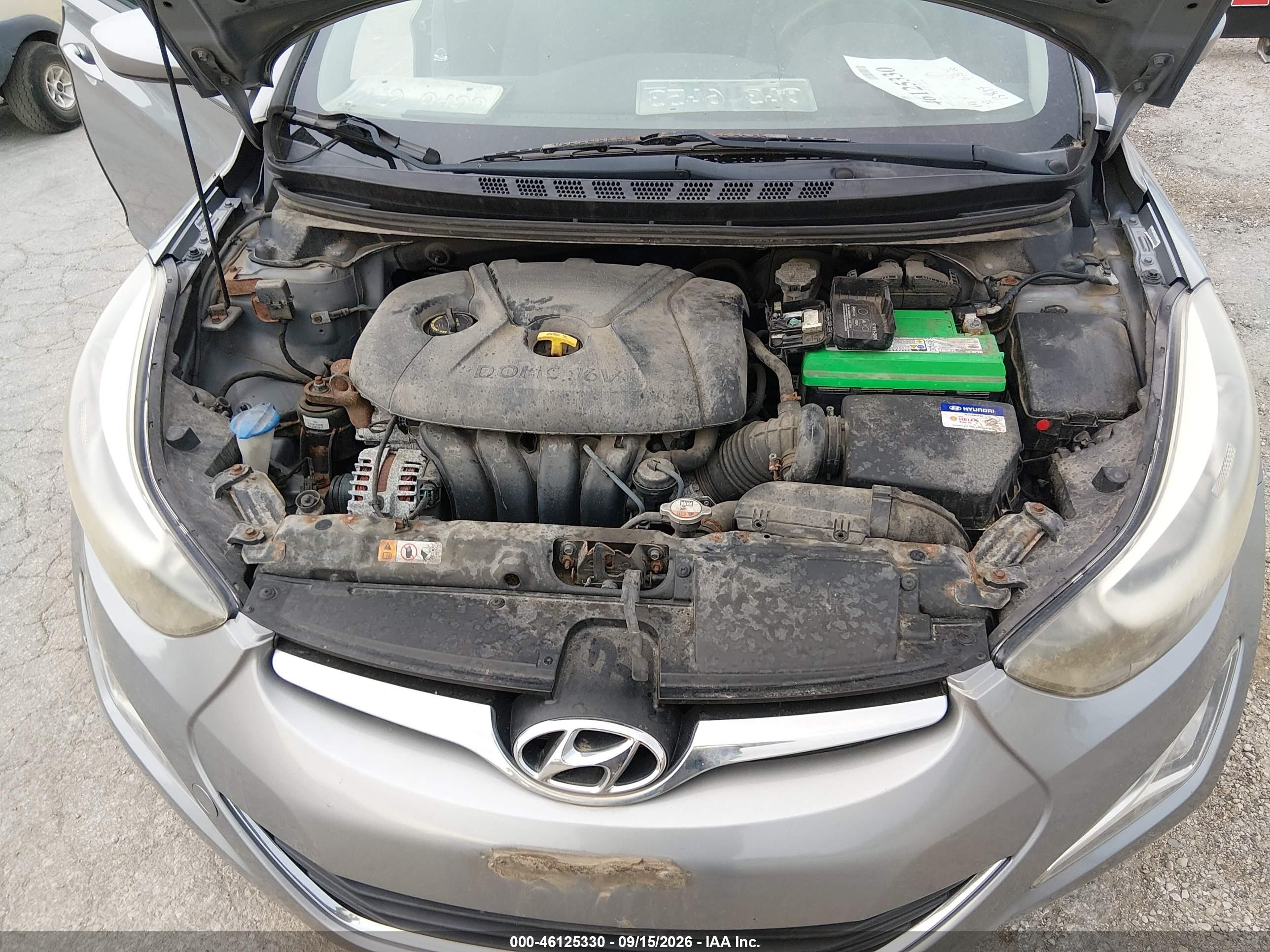 2014 Hyundai Elantra Se Gray vin: KMHDH4AE1EU089374