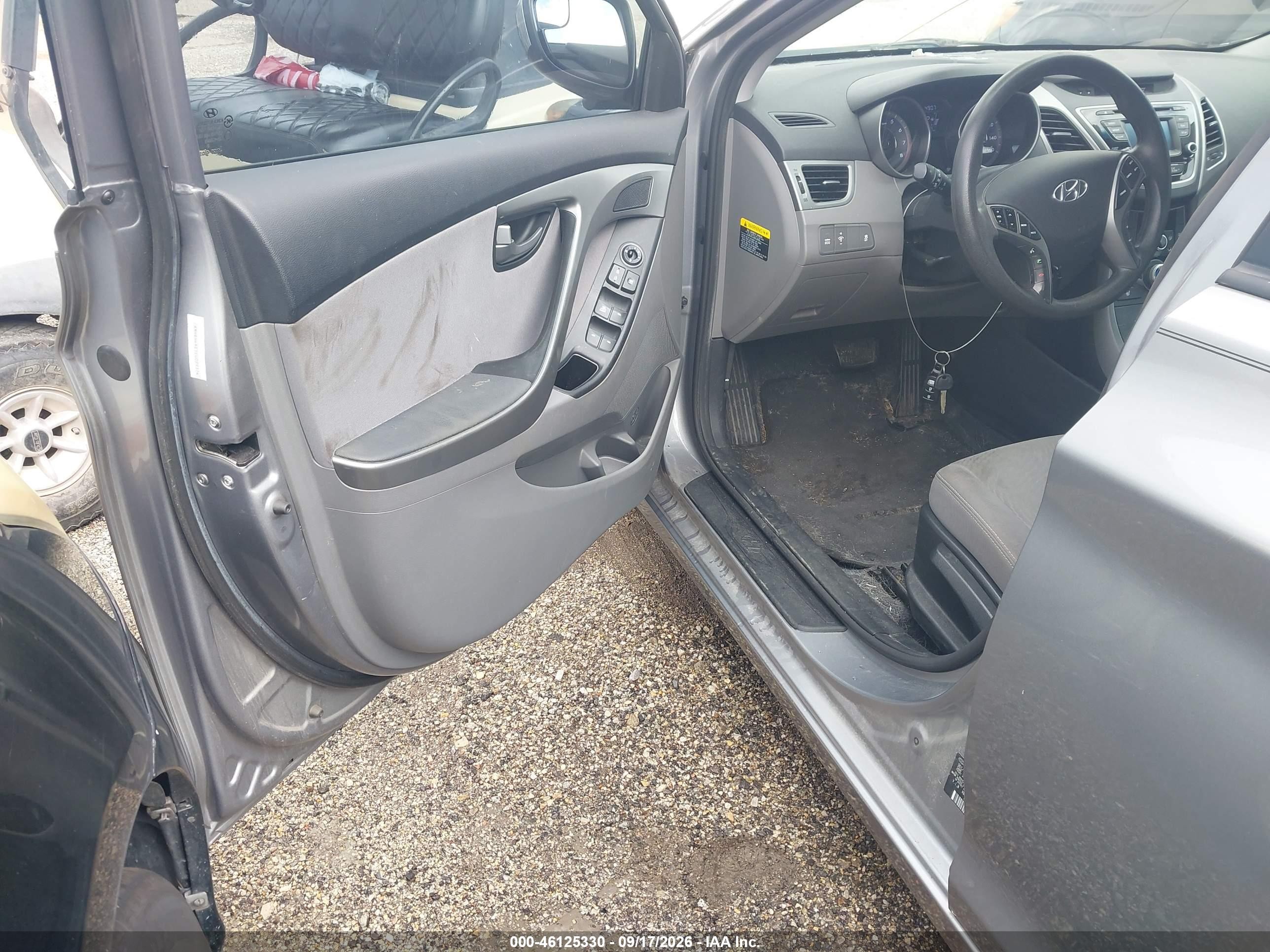 2014 Hyundai Elantra Se Gray vin: KMHDH4AE1EU089374