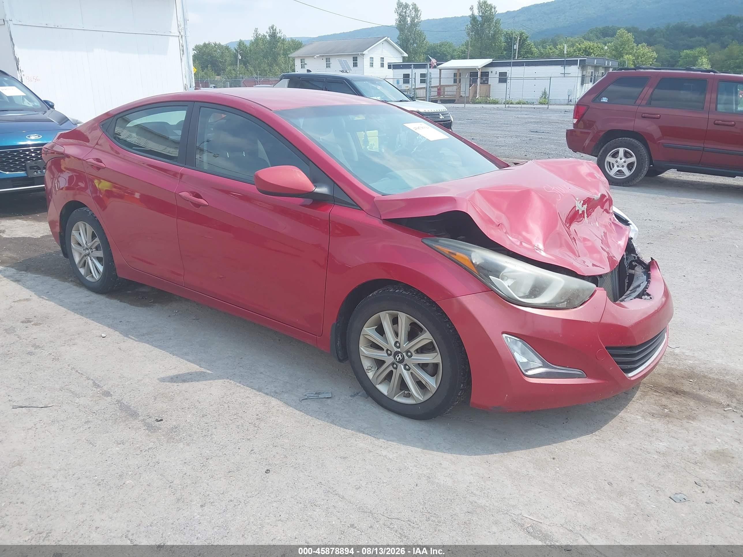 2014 Hyundai Elantra Se Red vin: KMHDH4AE1EU109817