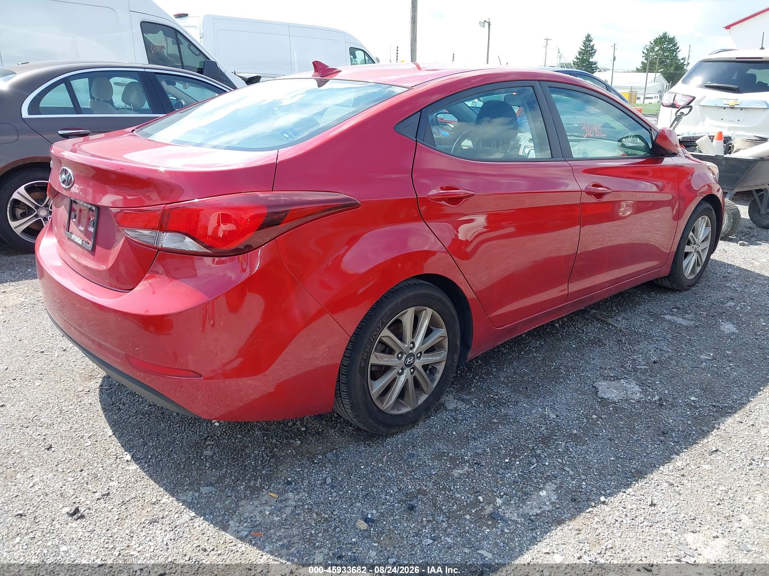 2014 Hyundai Elantra Se Red vin: KMHDH4AE1EU118405
