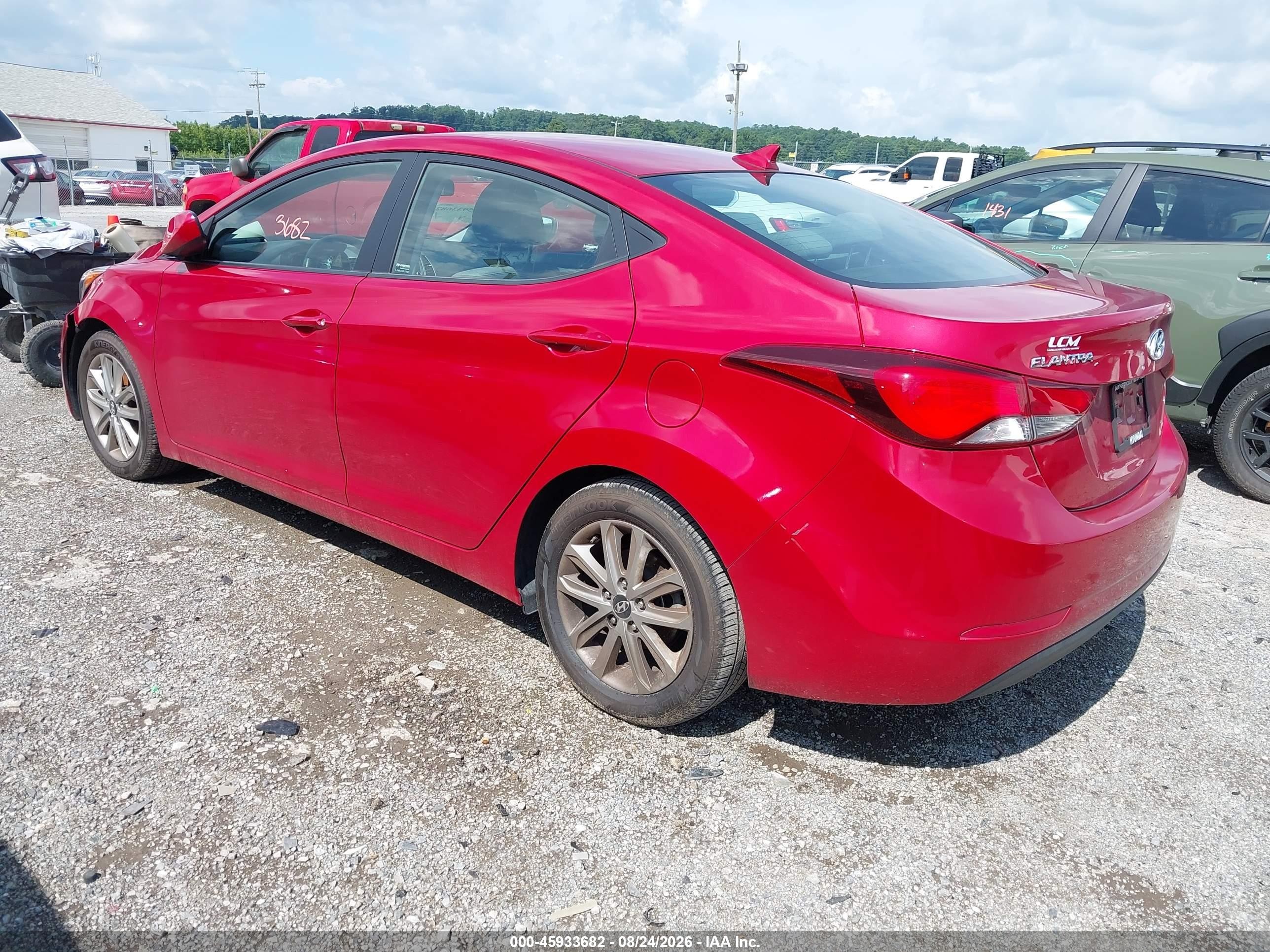 2014 Hyundai Elantra Se Red vin: KMHDH4AE1EU118405