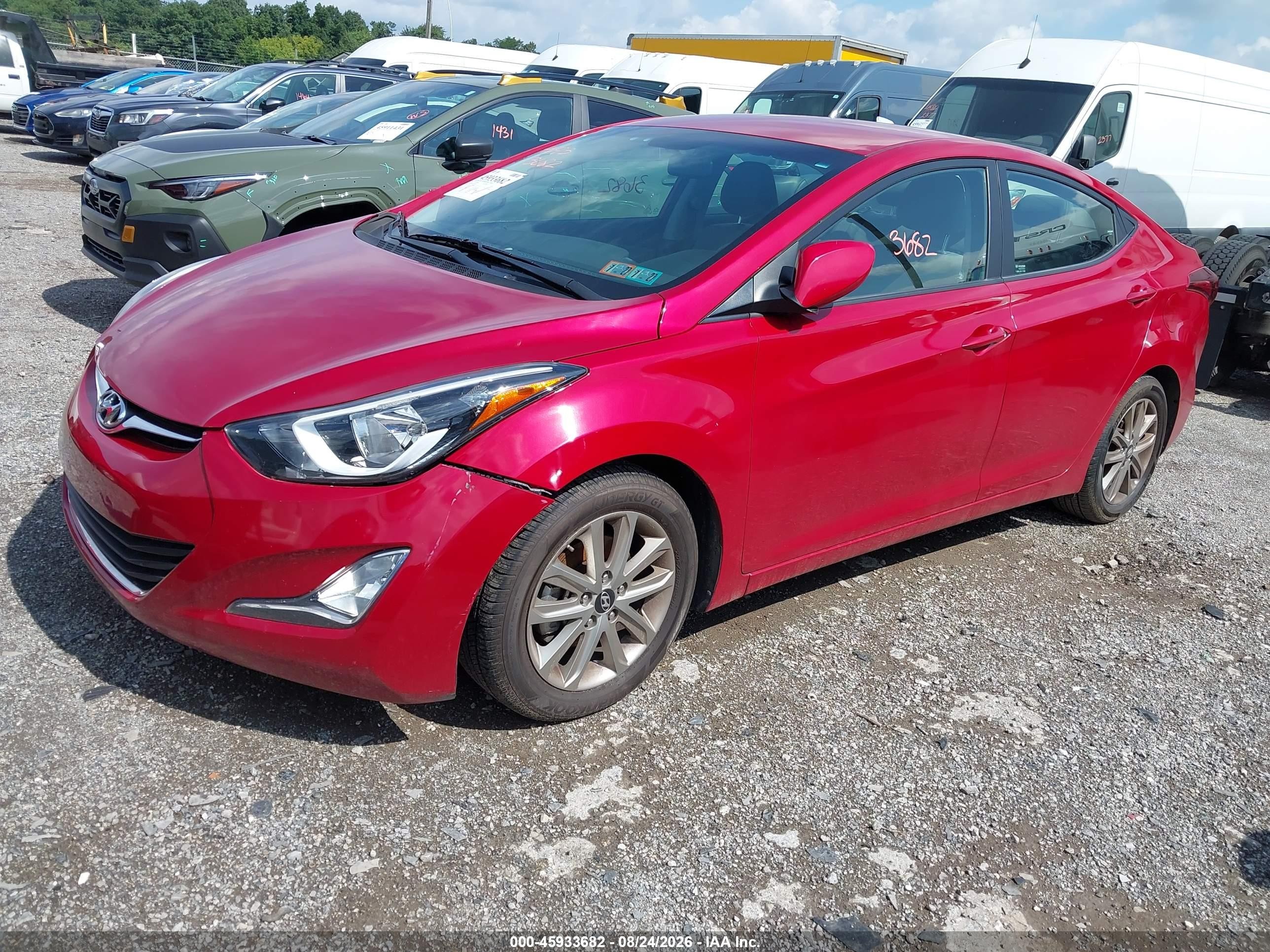 2014 Hyundai Elantra Se Red vin: KMHDH4AE1EU118405