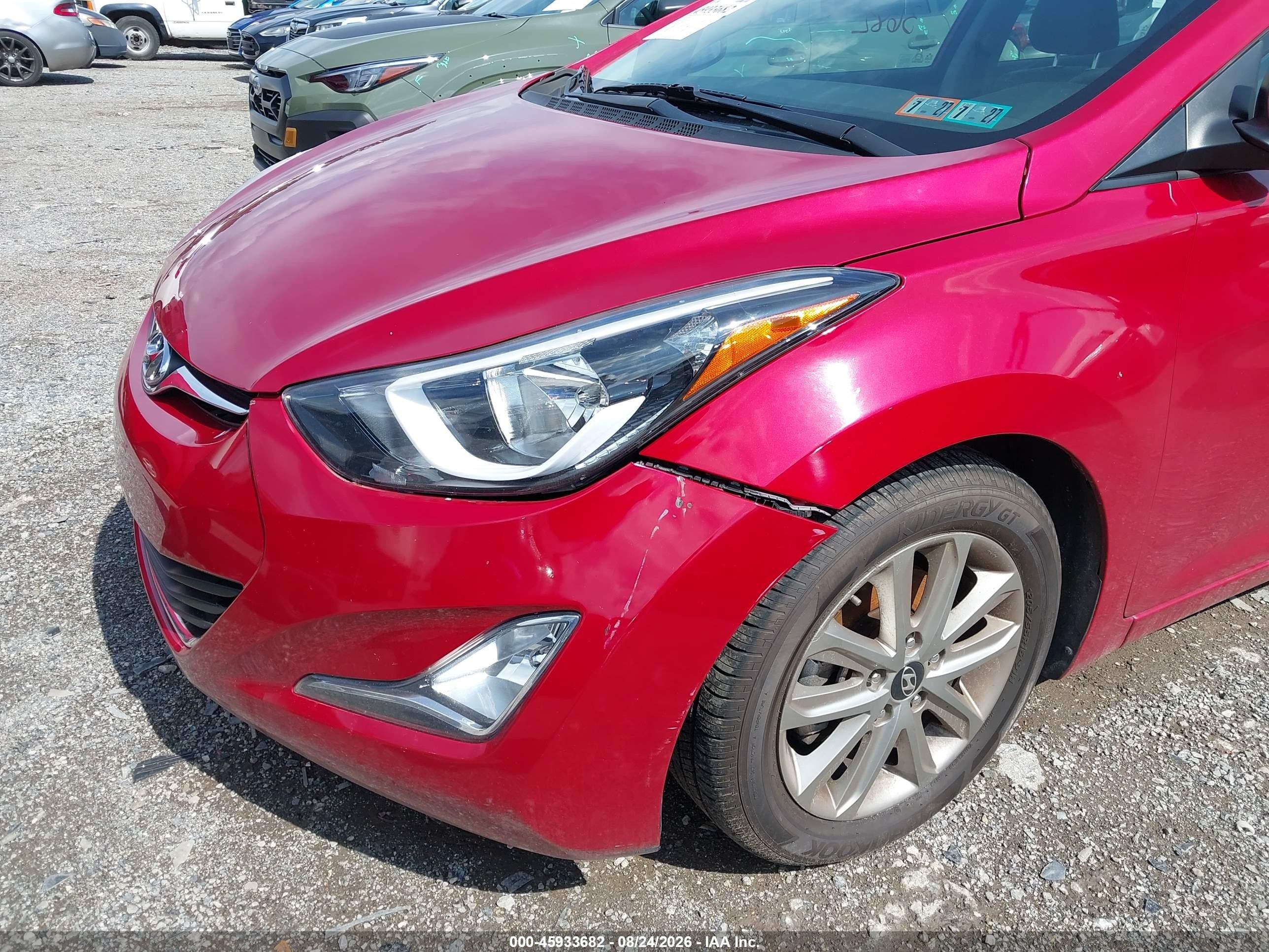 2014 Hyundai Elantra Se Red vin: KMHDH4AE1EU118405