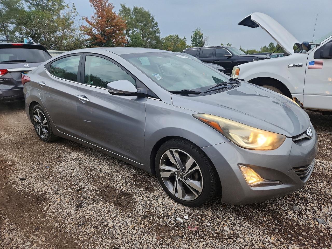 2014 Hyundai Elantra Limited Gray vin: KMHDH4AE1EU141425