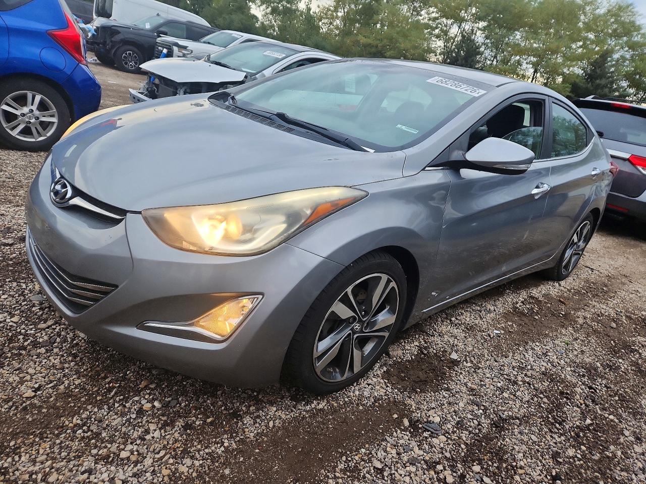 2014 Hyundai Elantra Limited Gray vin: KMHDH4AE1EU141425