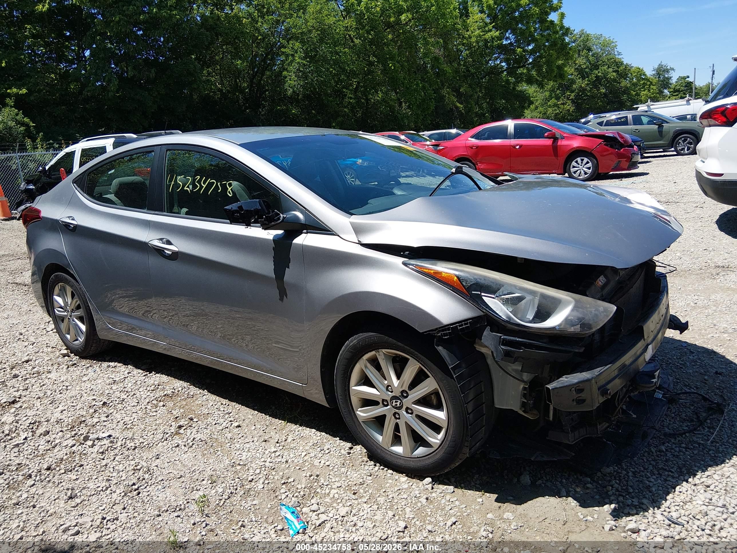 2014 Hyundai Elantra Se Silver vin: KMHDH4AE1EU157088