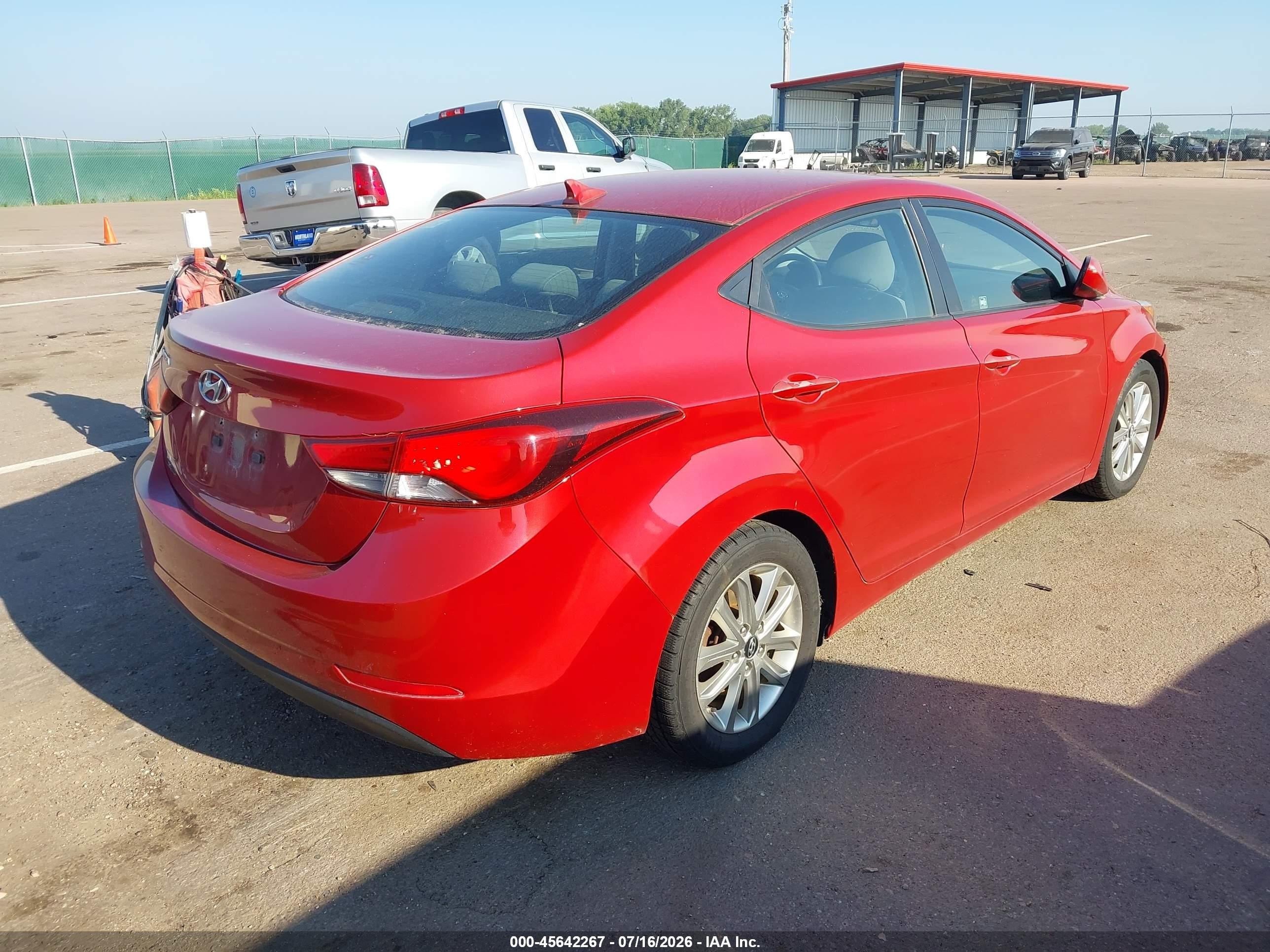 2014 Hyundai Elantra Se Red vin: KMHDH4AE1EU190382