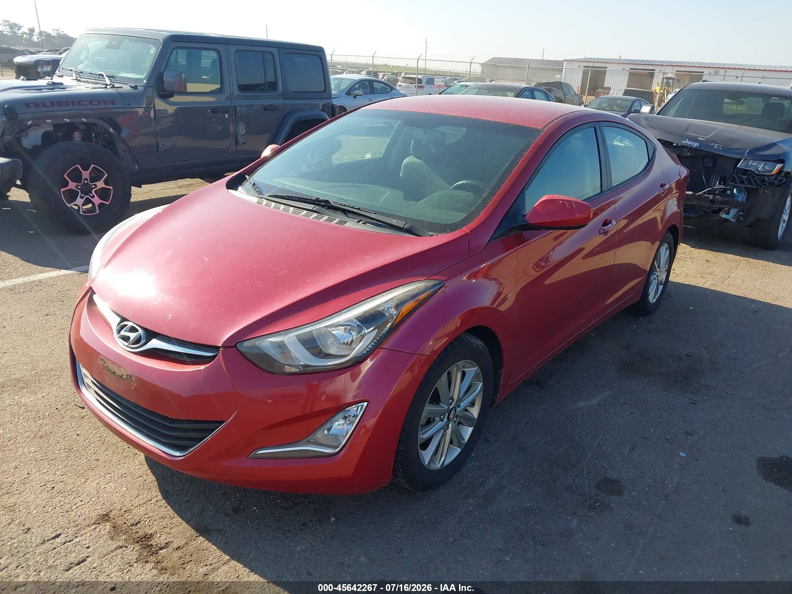 2014 Hyundai Elantra Se Red vin: KMHDH4AE1EU190382