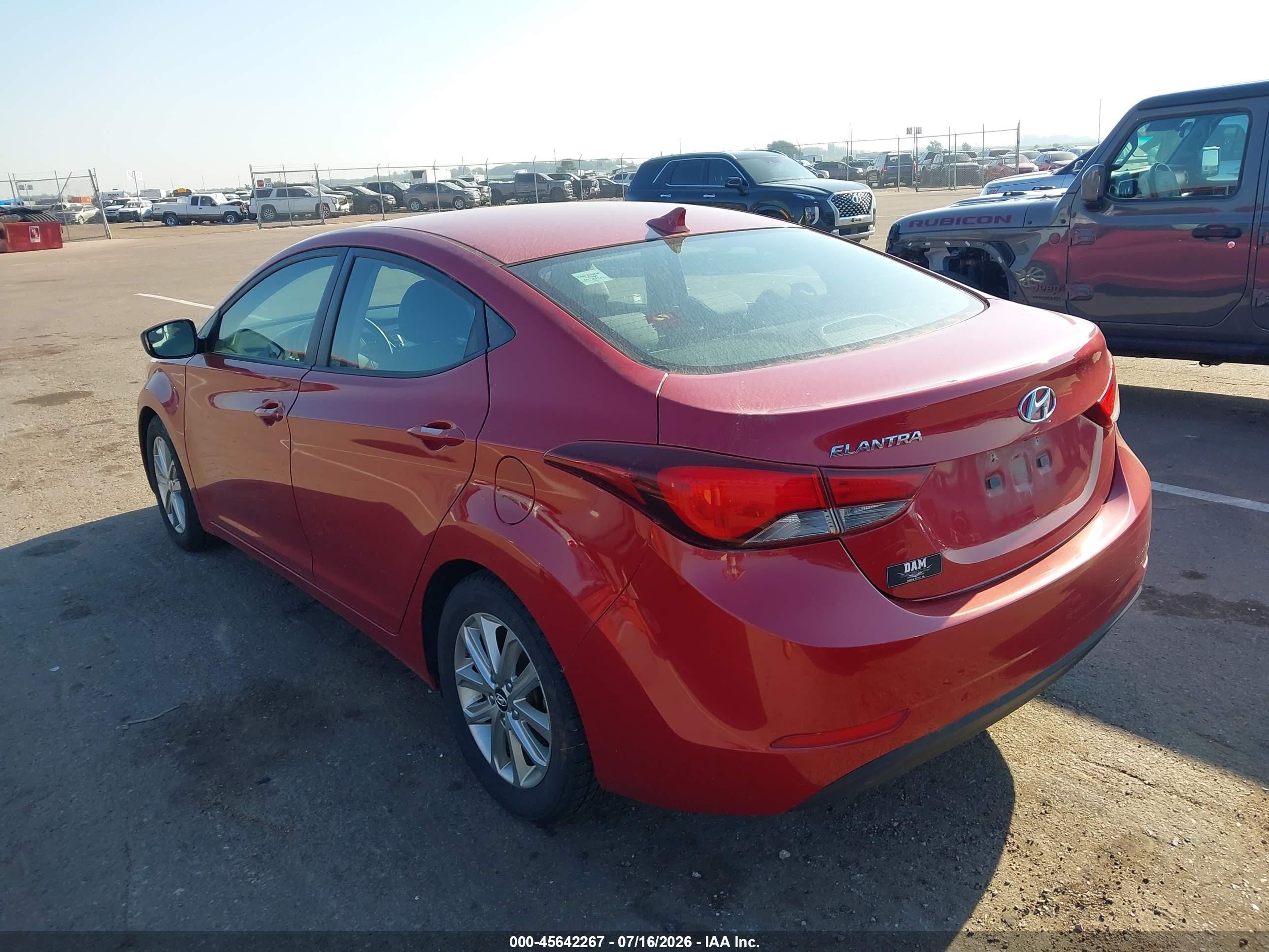 2014 Hyundai Elantra Se Red vin: KMHDH4AE1EU190382