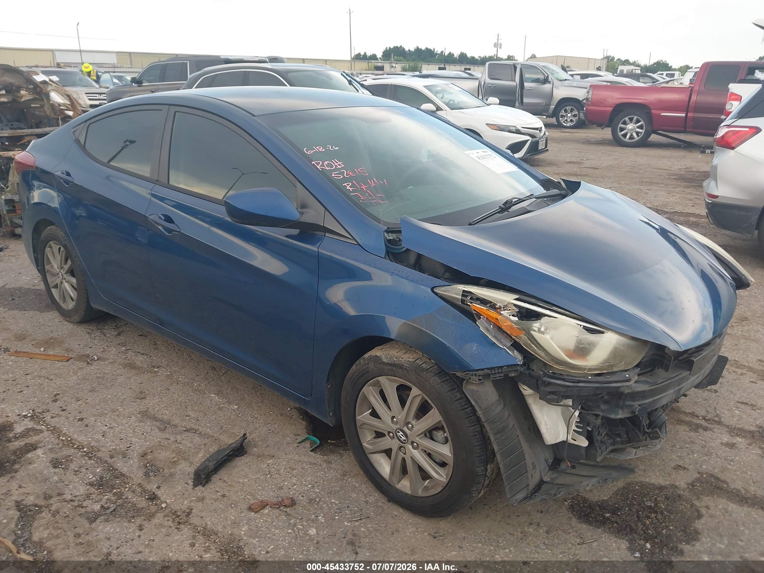 2015 Hyundai Elantra Se Blue vin: KMHDH4AE1FU329458