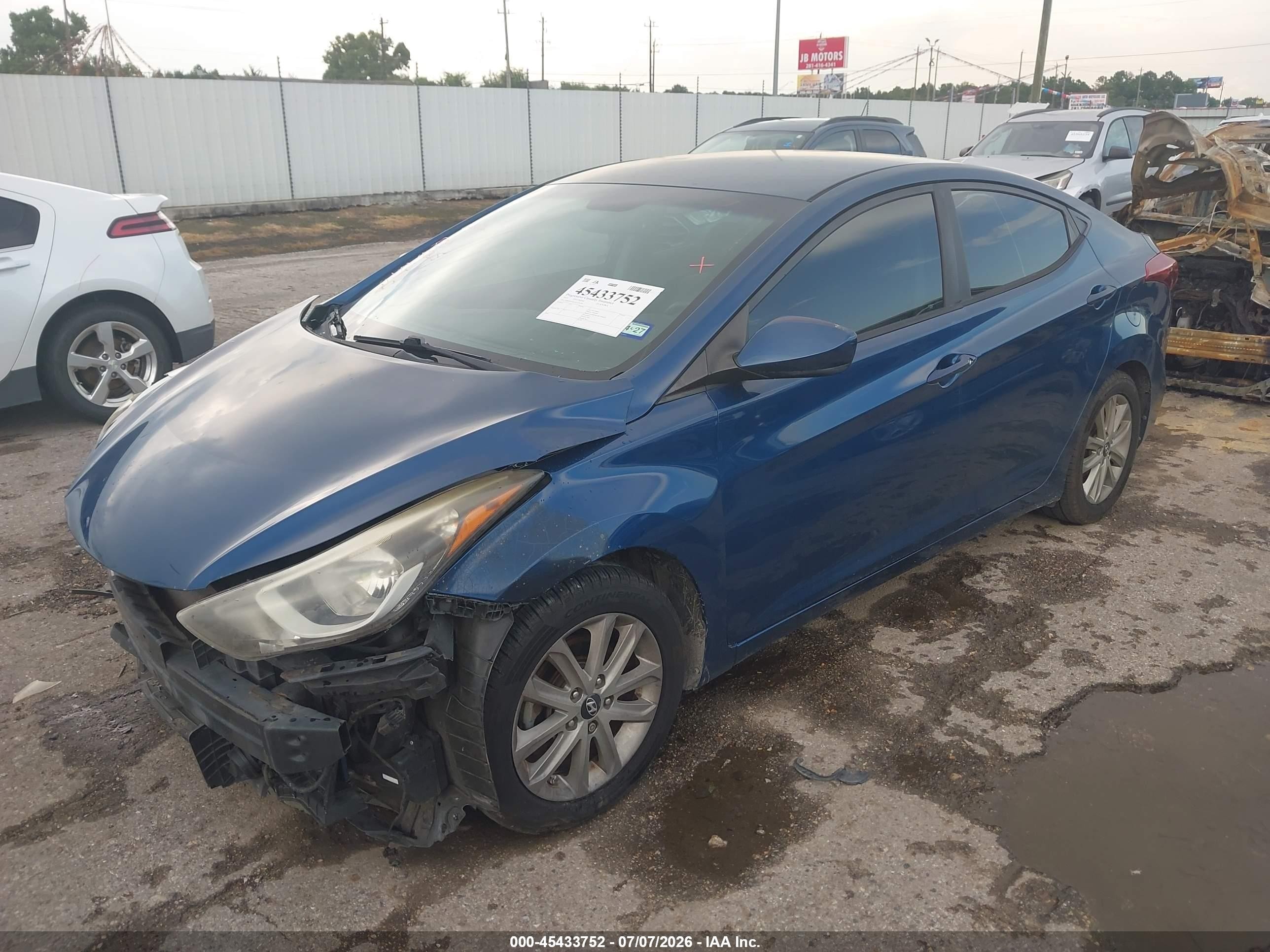 2015 Hyundai Elantra Se Blue vin: KMHDH4AE1FU329458