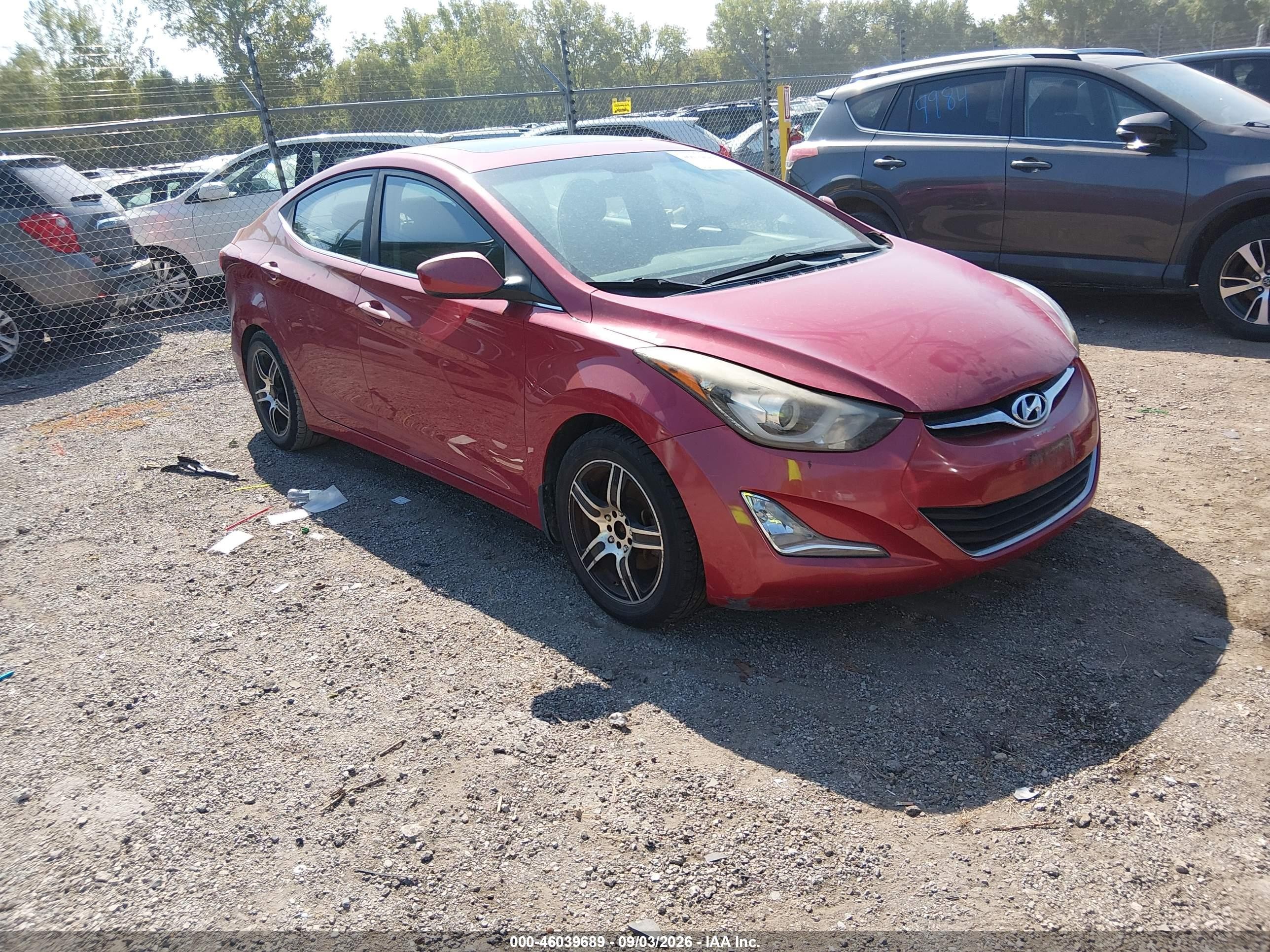 2015 Hyundai Elantra Se Red vin: KMHDH4AE1FU354814
