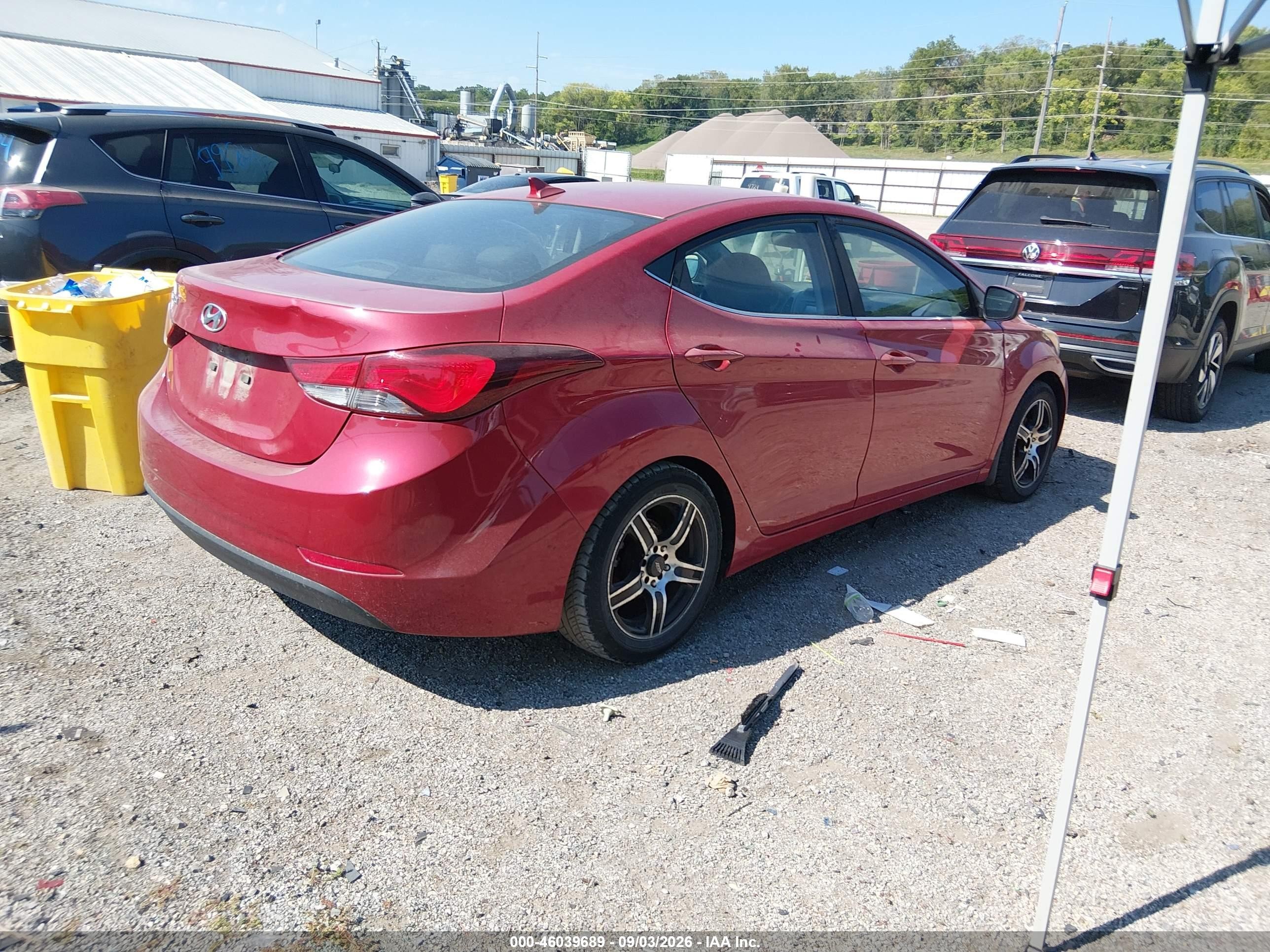 2015 Hyundai Elantra Se Красный vin: KMHDH4AE1FU354814