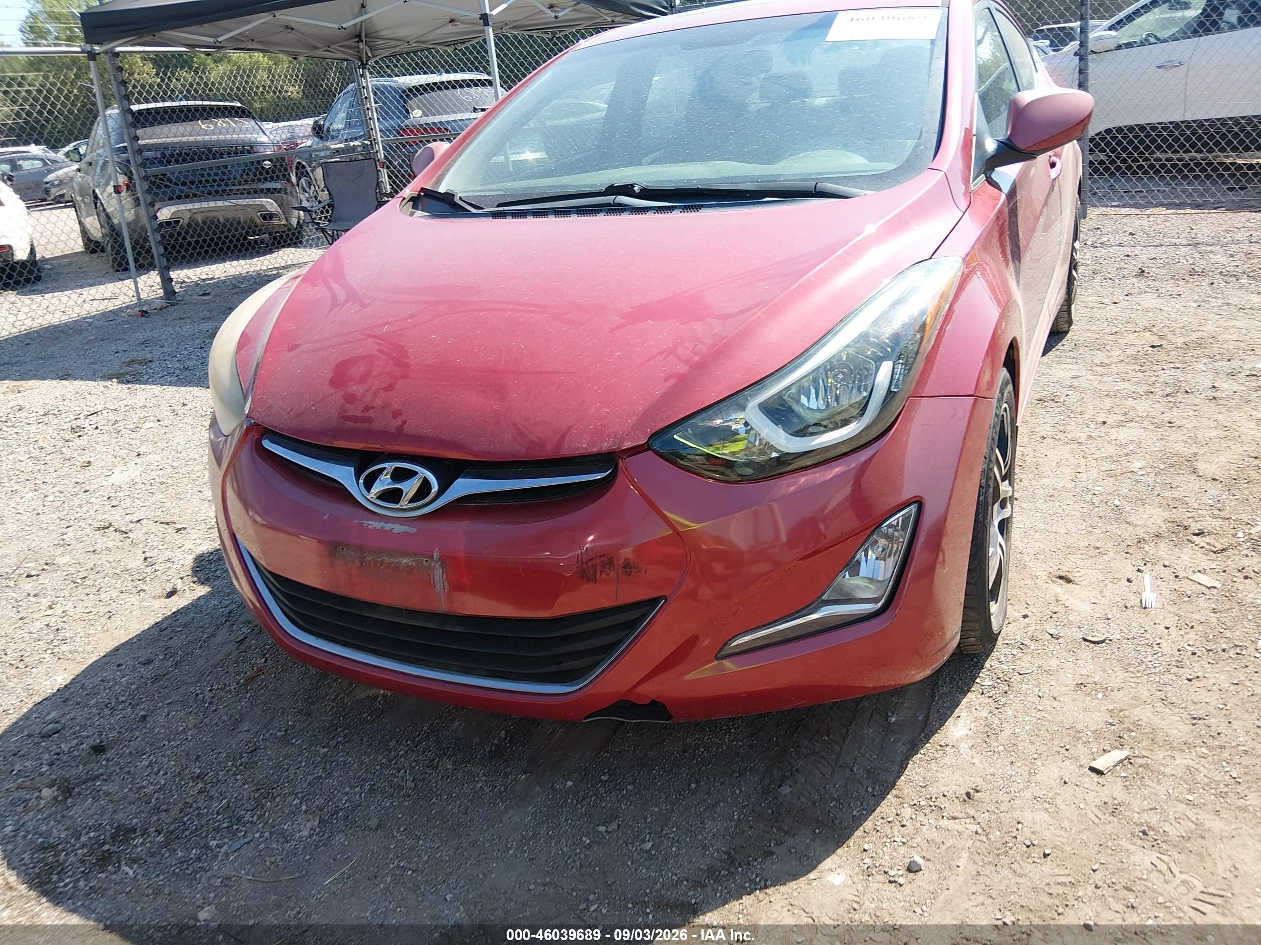 2015 Hyundai Elantra Se Красный vin: KMHDH4AE1FU354814