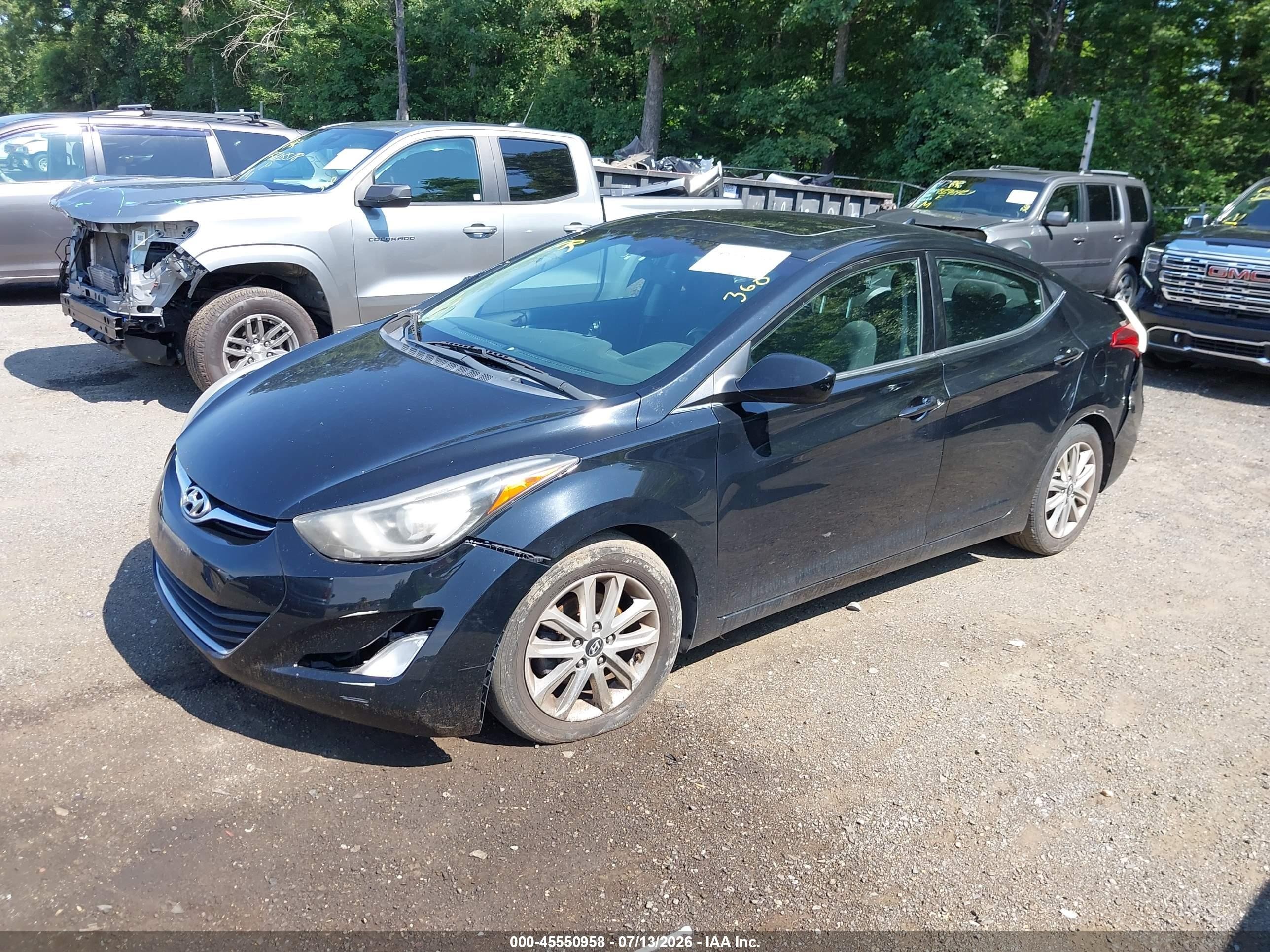 2015 Hyundai Elantra Se Черный vin: KMHDH4AE1FU357258