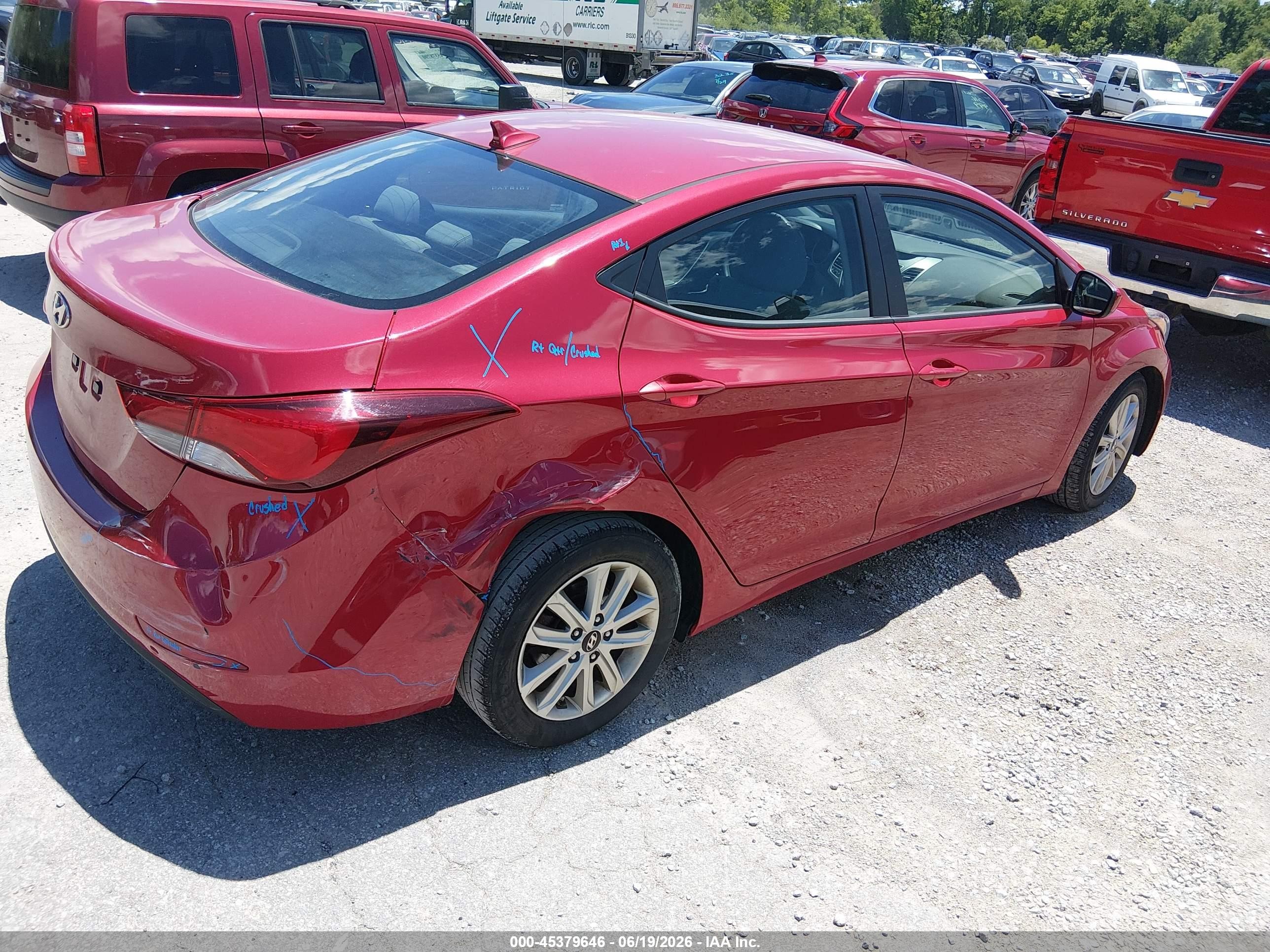 2015 Hyundai Elantra Se Red vin: KMHDH4AE1FU381592