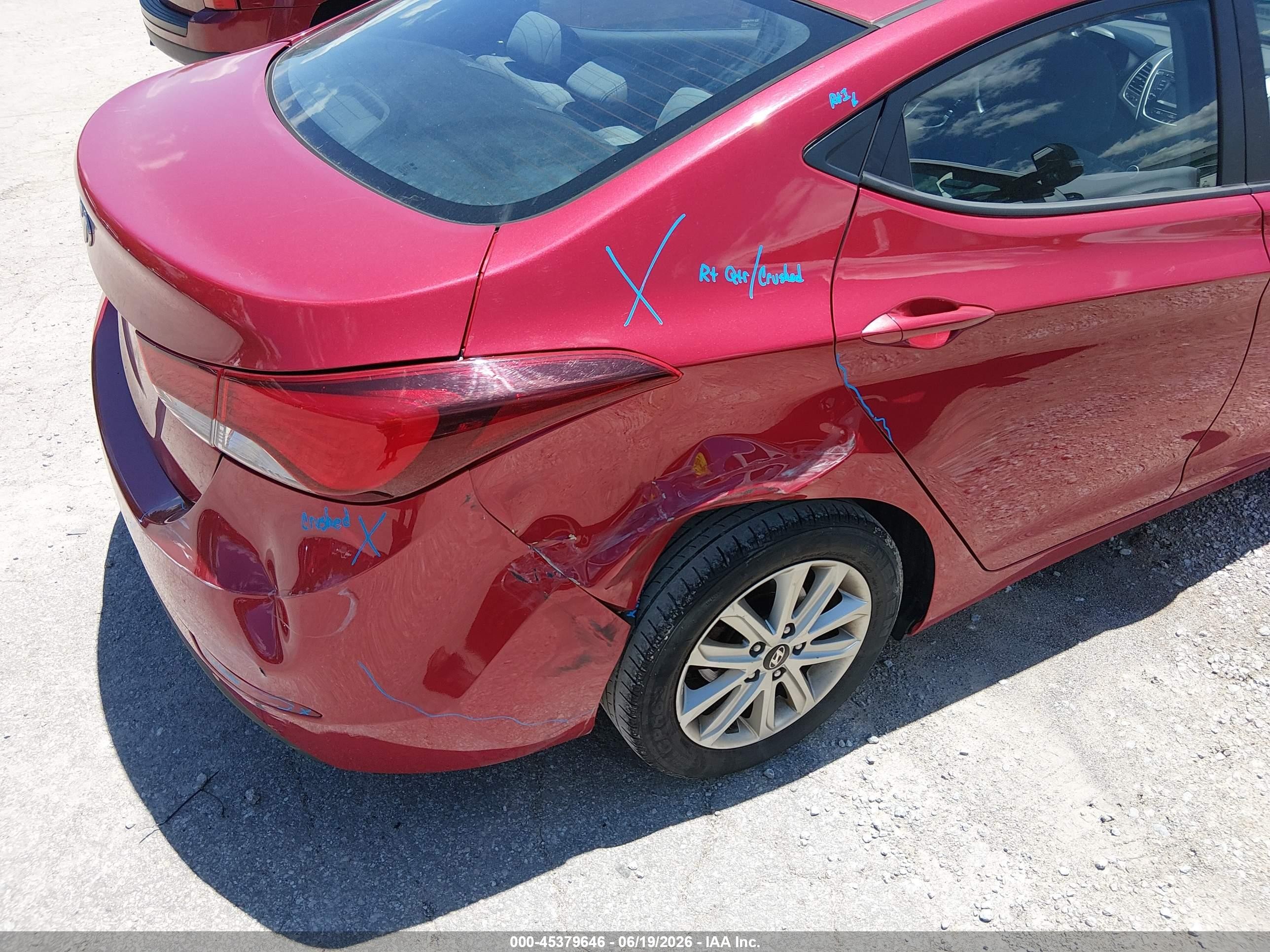 2015 Hyundai Elantra Se Red vin: KMHDH4AE1FU381592
