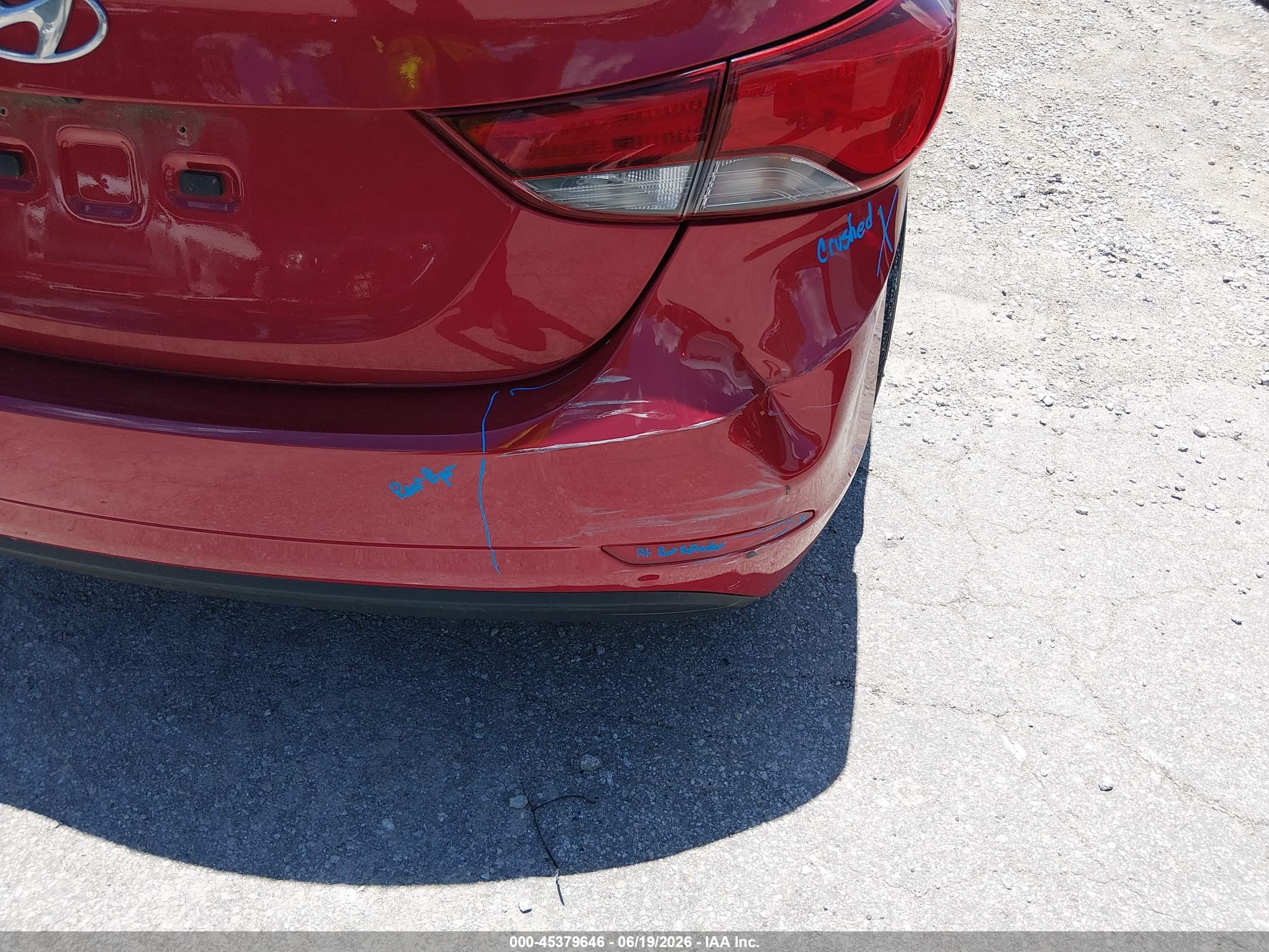 2015 Hyundai Elantra Se Red vin: KMHDH4AE1FU381592