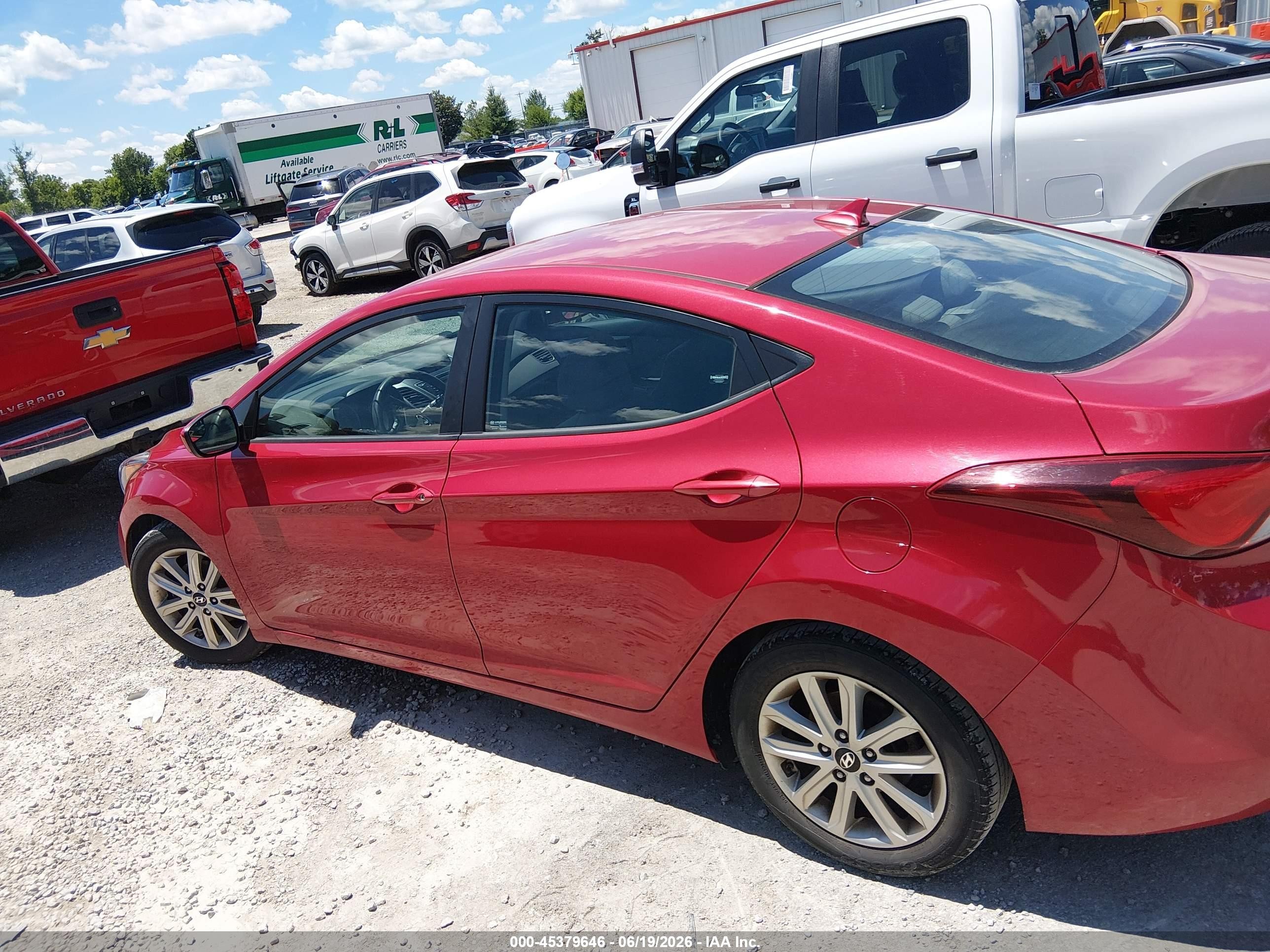 2015 Hyundai Elantra Se Red vin: KMHDH4AE1FU381592