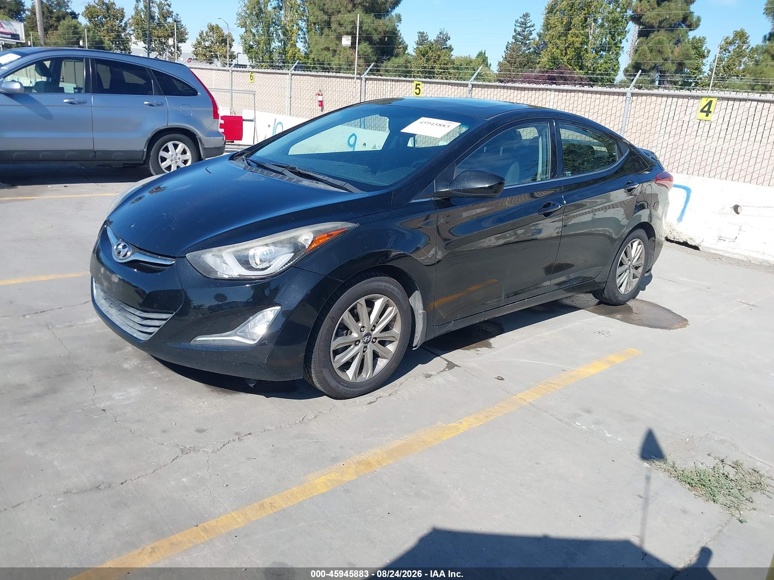 2015 Hyundai Elantra Se Черный vin: KMHDH4AE1FU437675