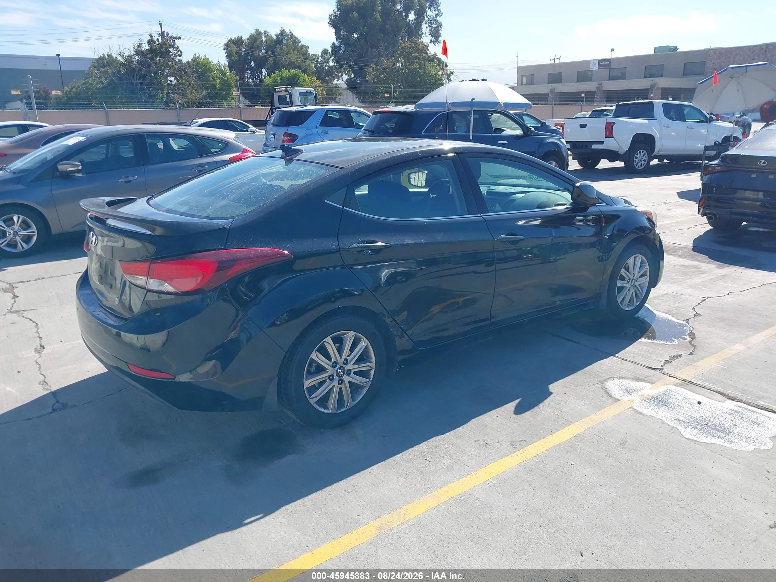 2015 Hyundai Elantra Se Черный vin: KMHDH4AE1FU437675