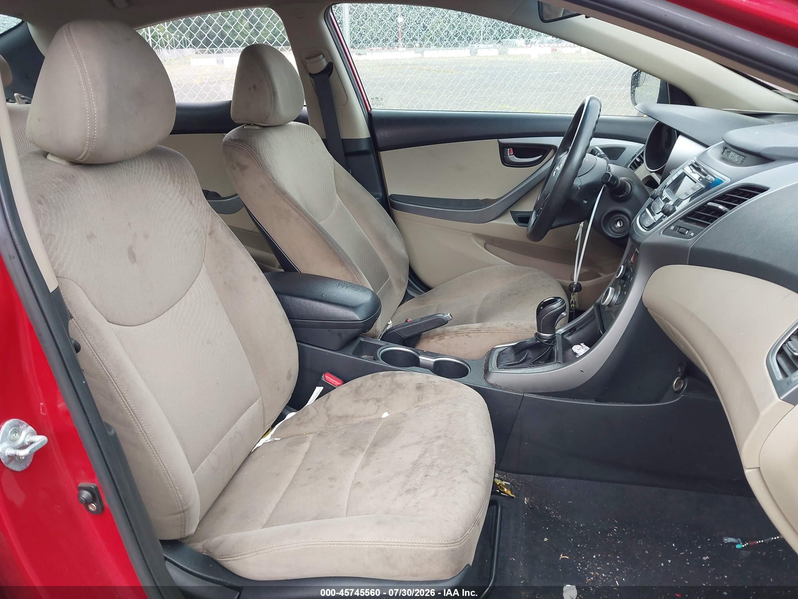 2015 Hyundai Elantra Se Red vin: KMHDH4AE1FU442875