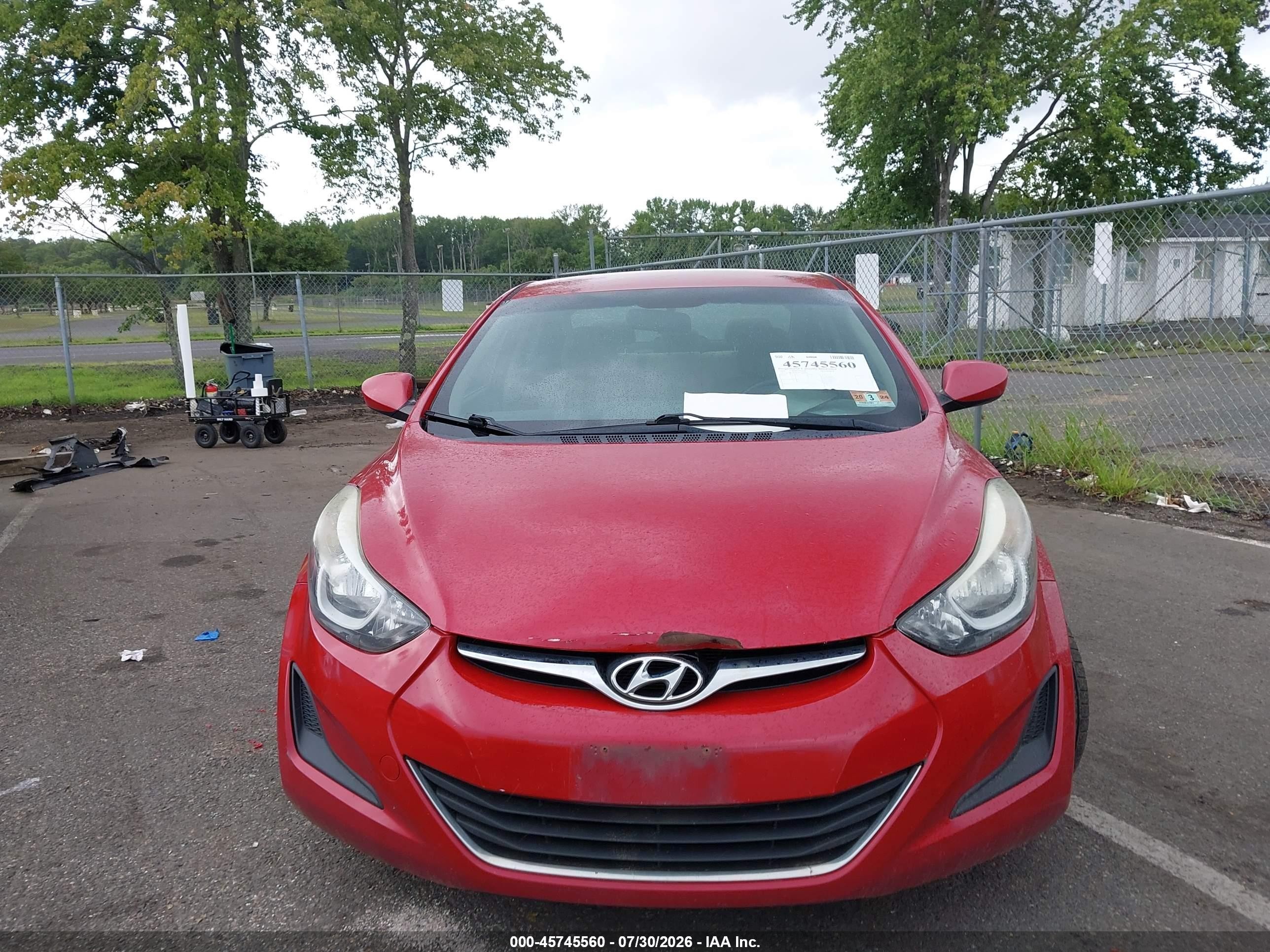 2015 Hyundai Elantra Se Red vin: KMHDH4AE1FU442875