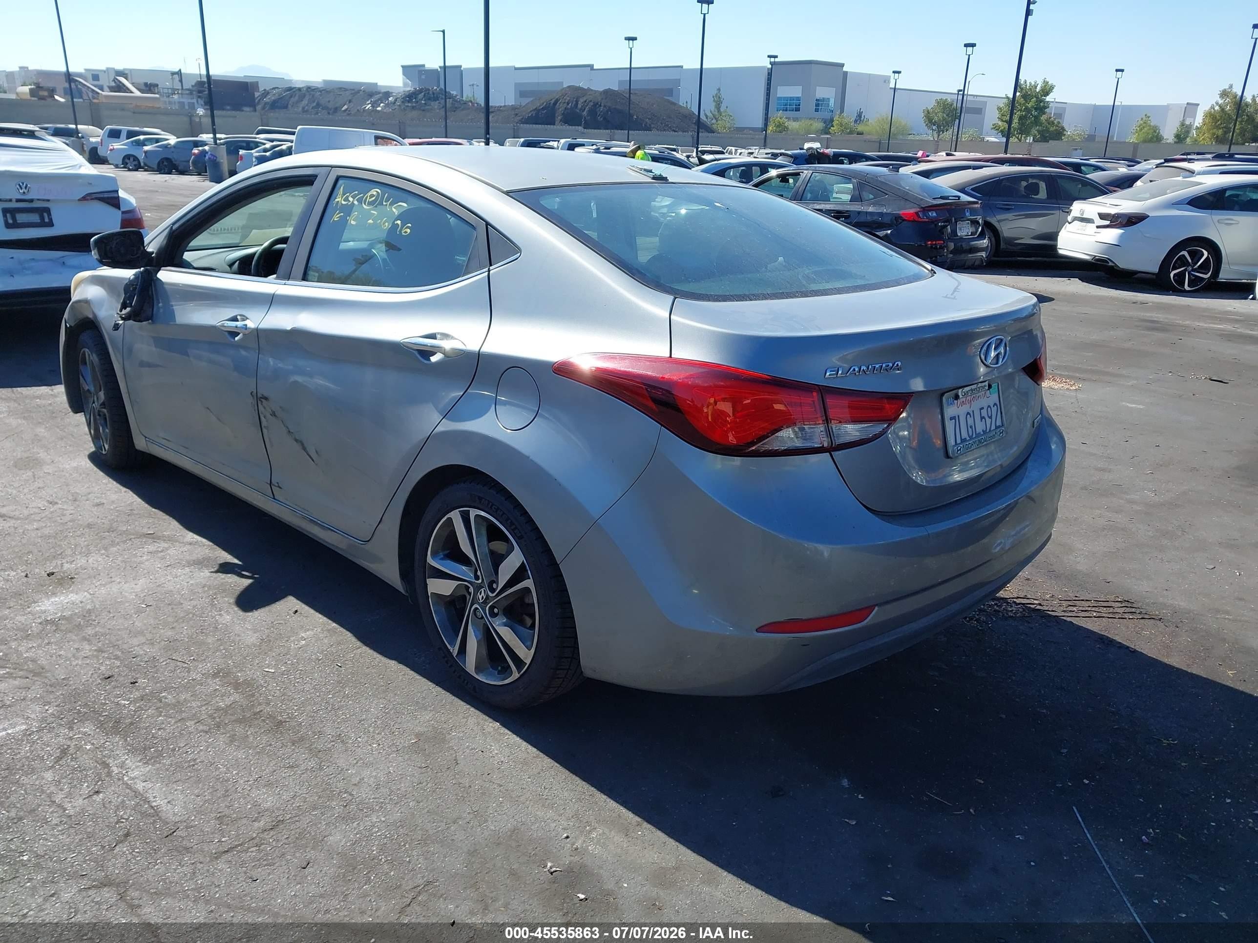 2015 Hyundai Elantra Limited Gray vin: KMHDH4AE1FU452550