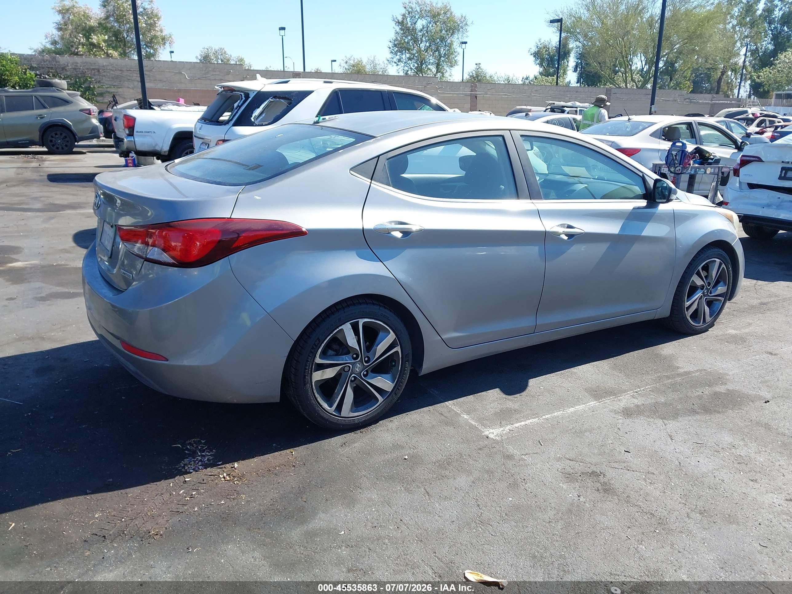 2015 Hyundai Elantra Limited Gray vin: KMHDH4AE1FU452550